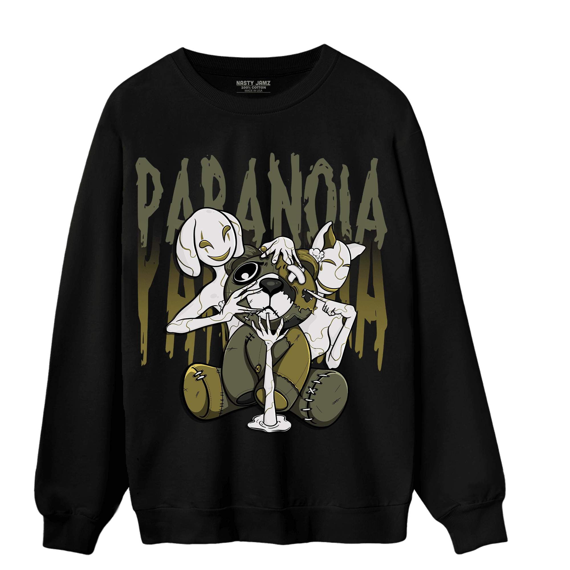 SE Craft Medium Olive 4s Sweatshirt Match Paranoia BER - NastyJamz
