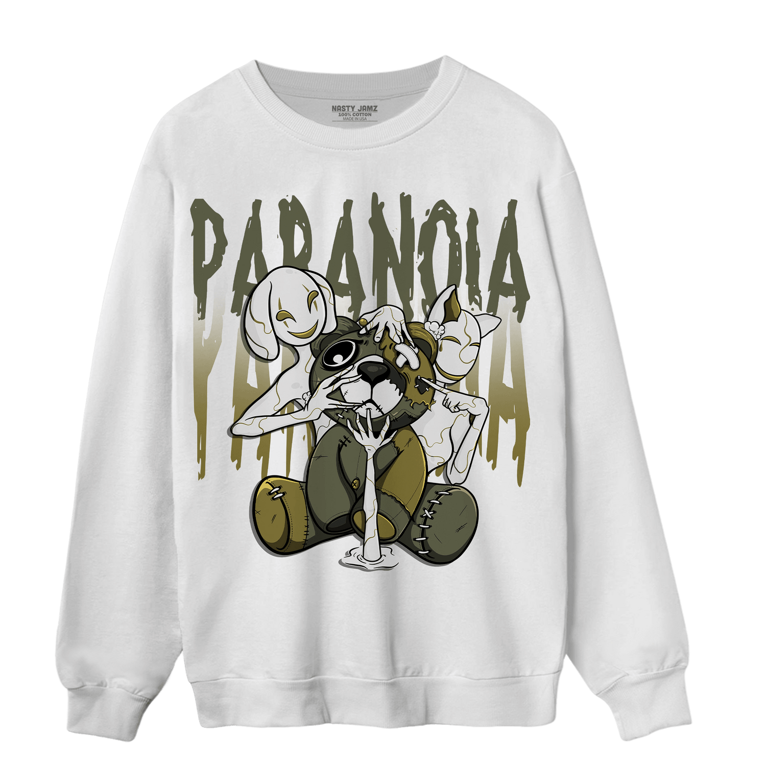 SE Craft Medium Olive 4s Sweatshirt Match Paranoia BER - NastyJamz