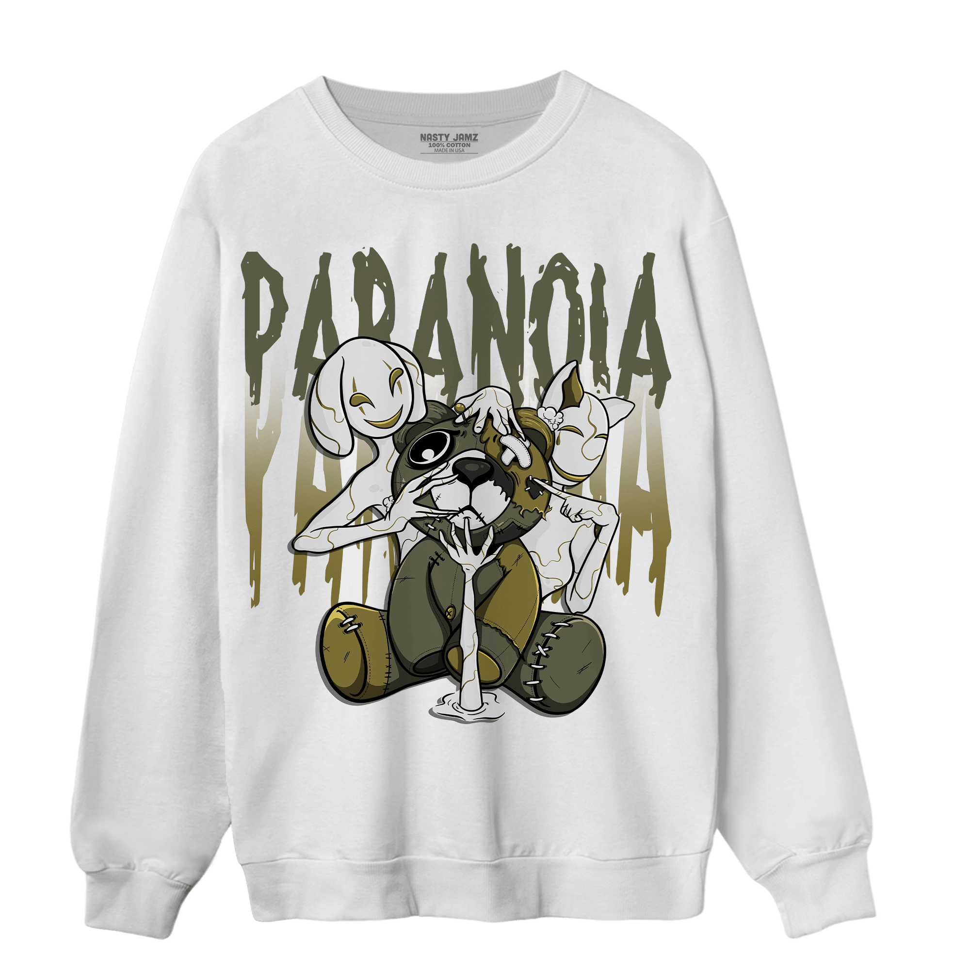 SE Craft Medium Olive 4s Sweatshirt Match Paranoia BER - NastyJamz