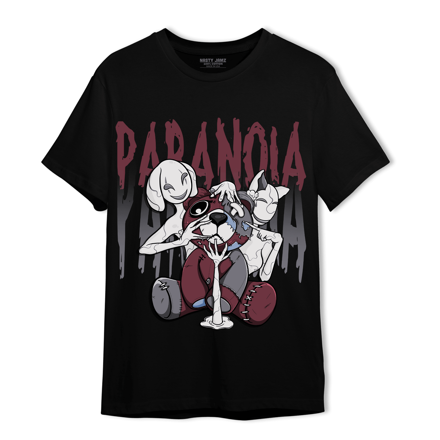 Burgundy 5s T Shirt Match Paranoia BER - NastyJamz