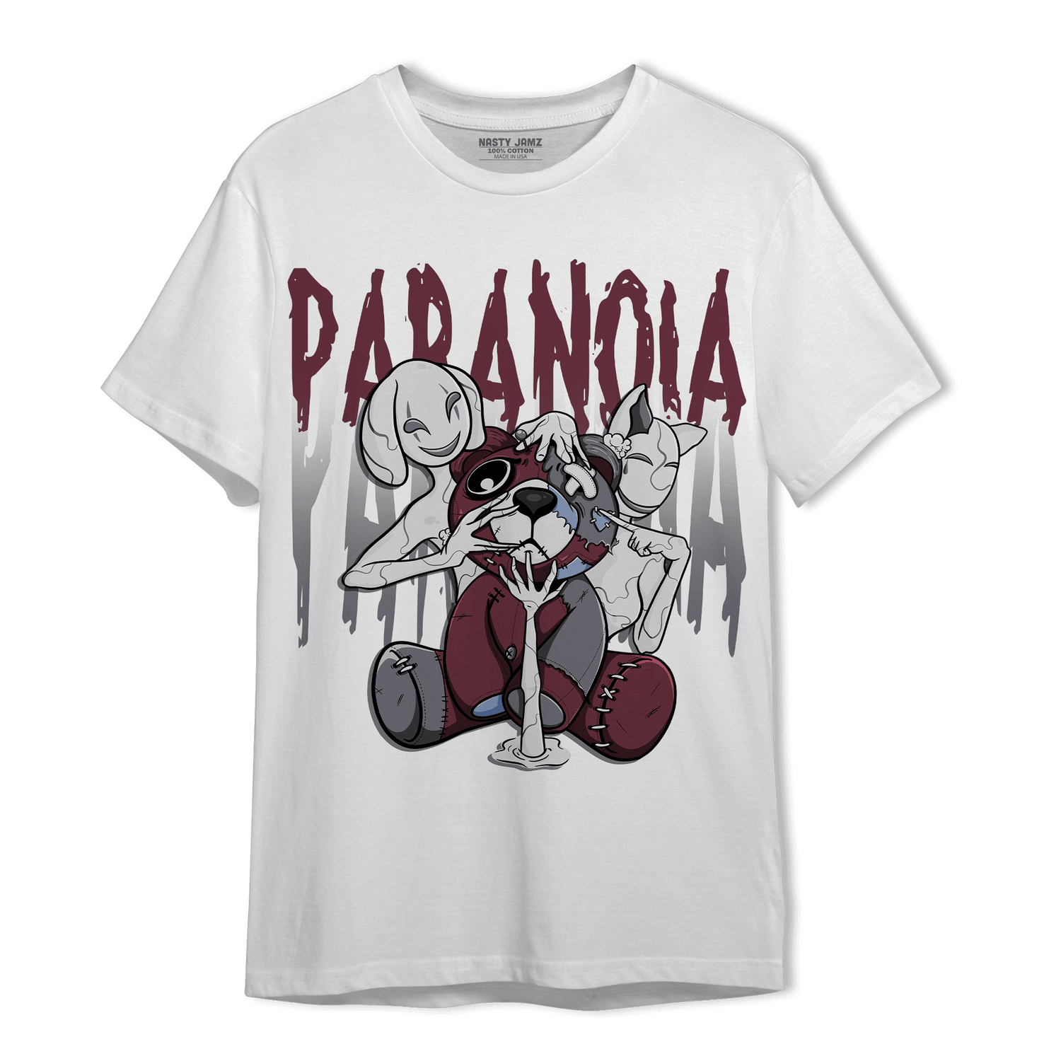 Burgundy 5s T Shirt Match Paranoia BER - NastyJamz