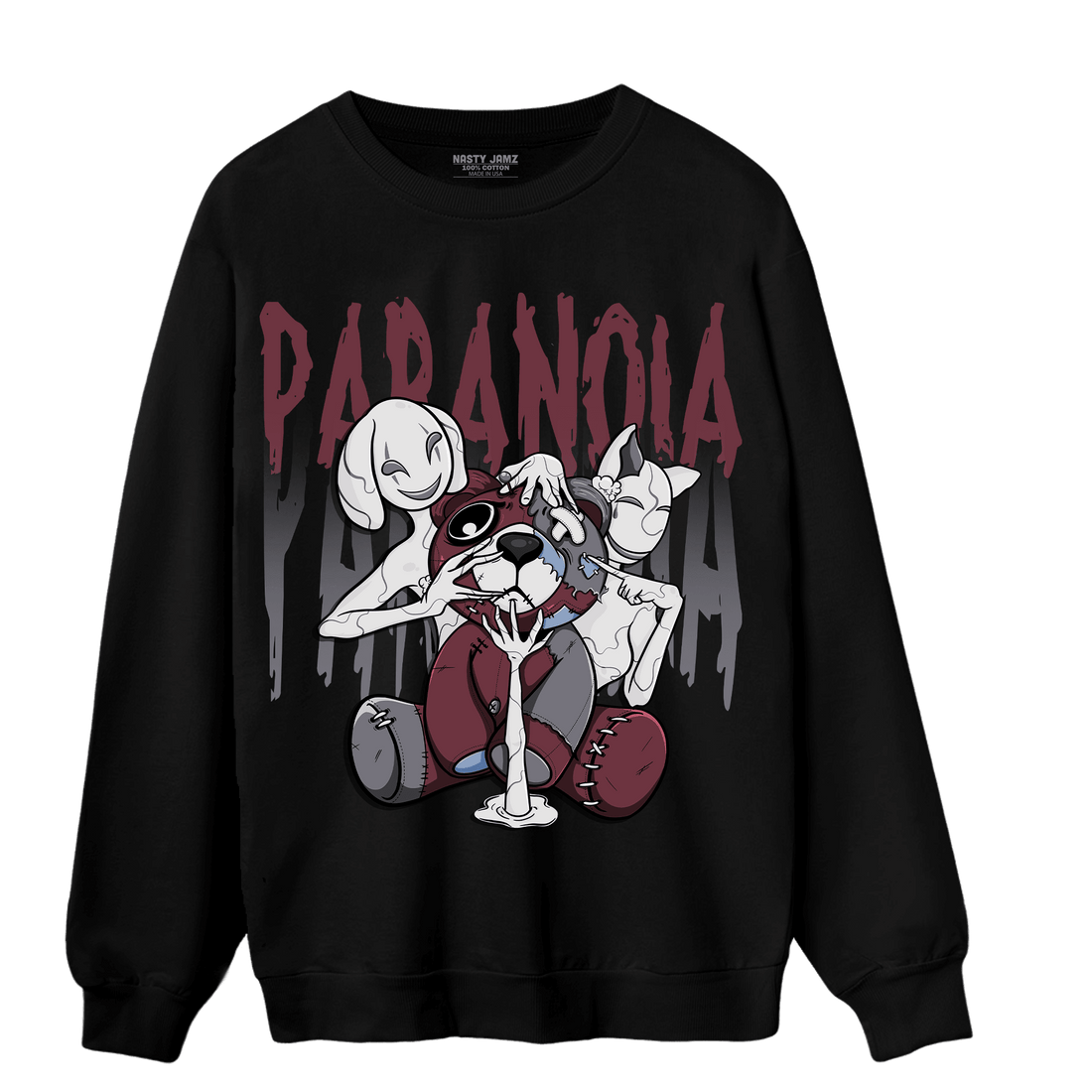 Burgundy 5s Sweatshirt Match Paranoia BER - NastyJamz