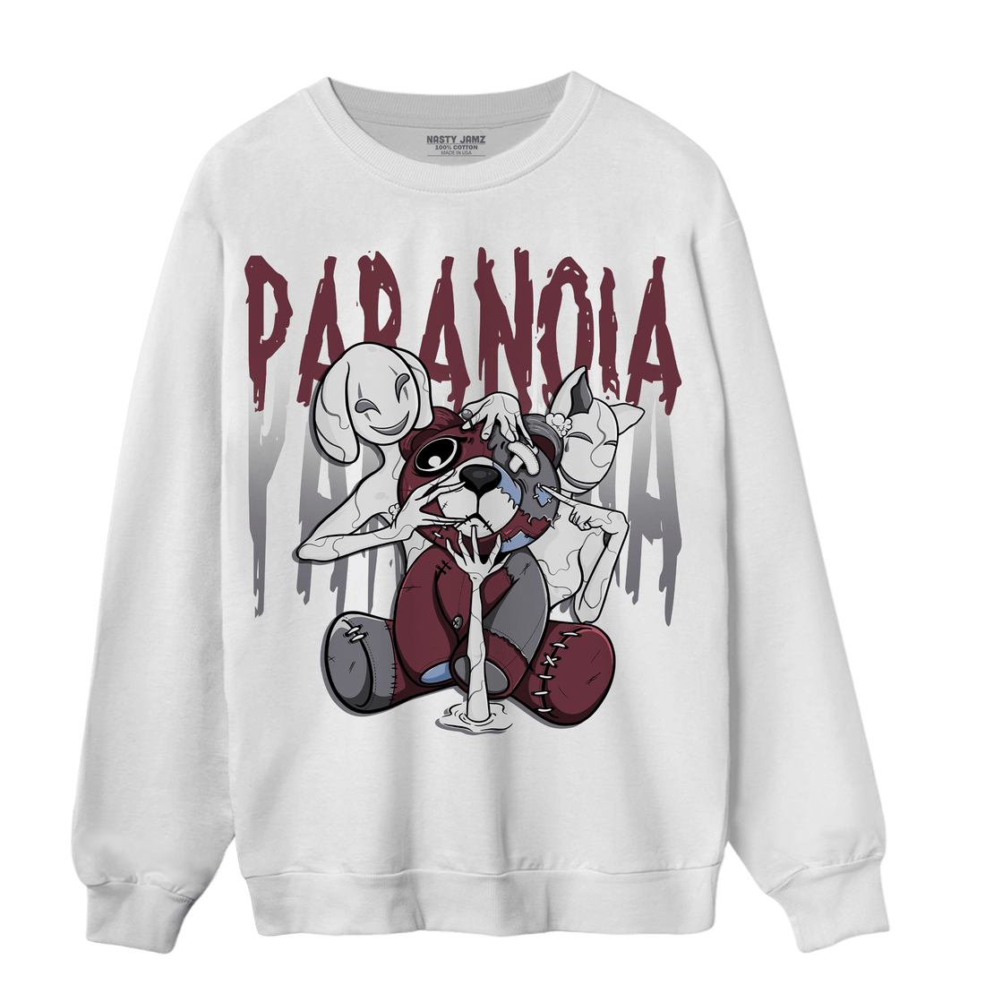 Burgundy 5s Sweatshirt Match Paranoia BER - NastyJamz