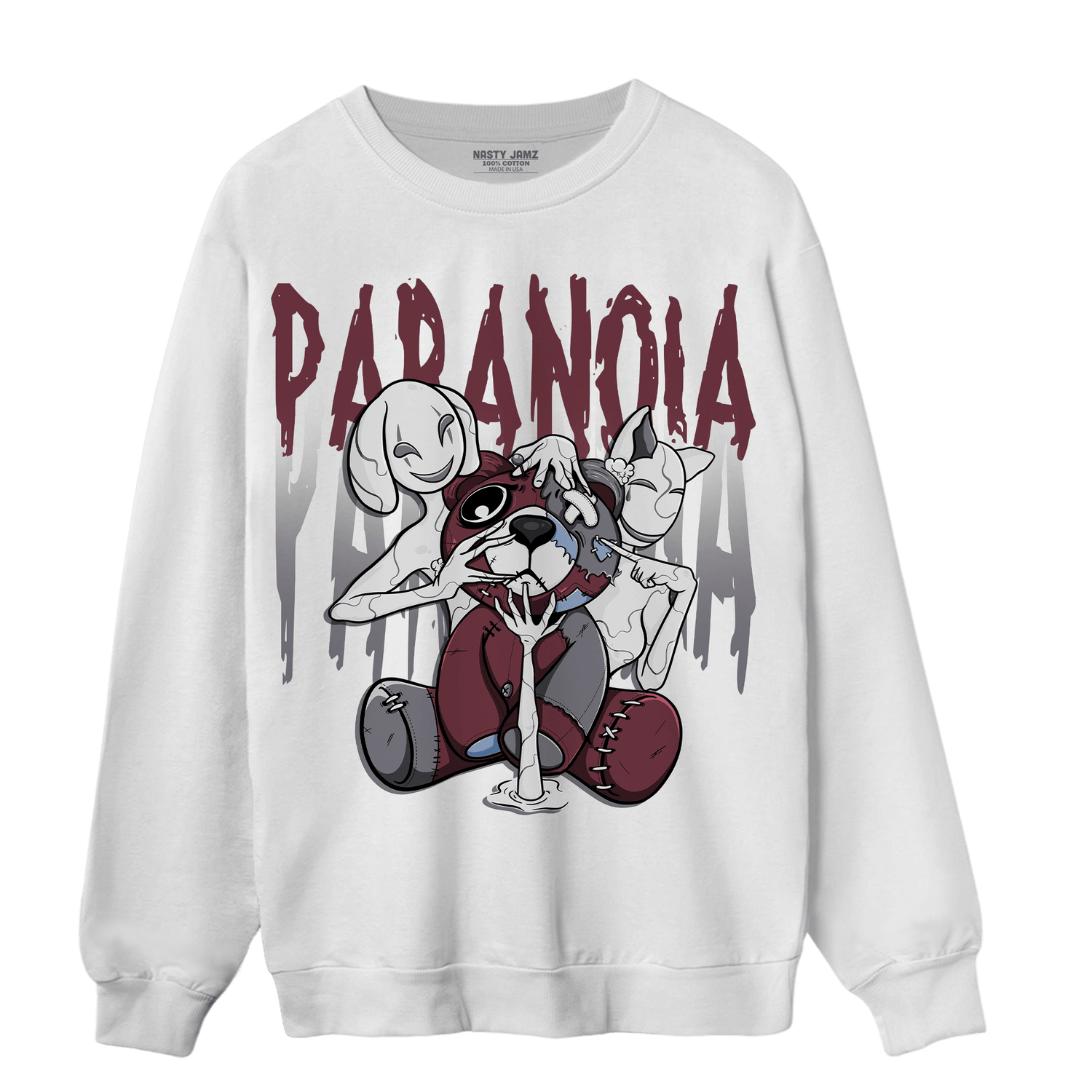 Burgundy 5s Sweatshirt Match Paranoia BER - NastyJamz