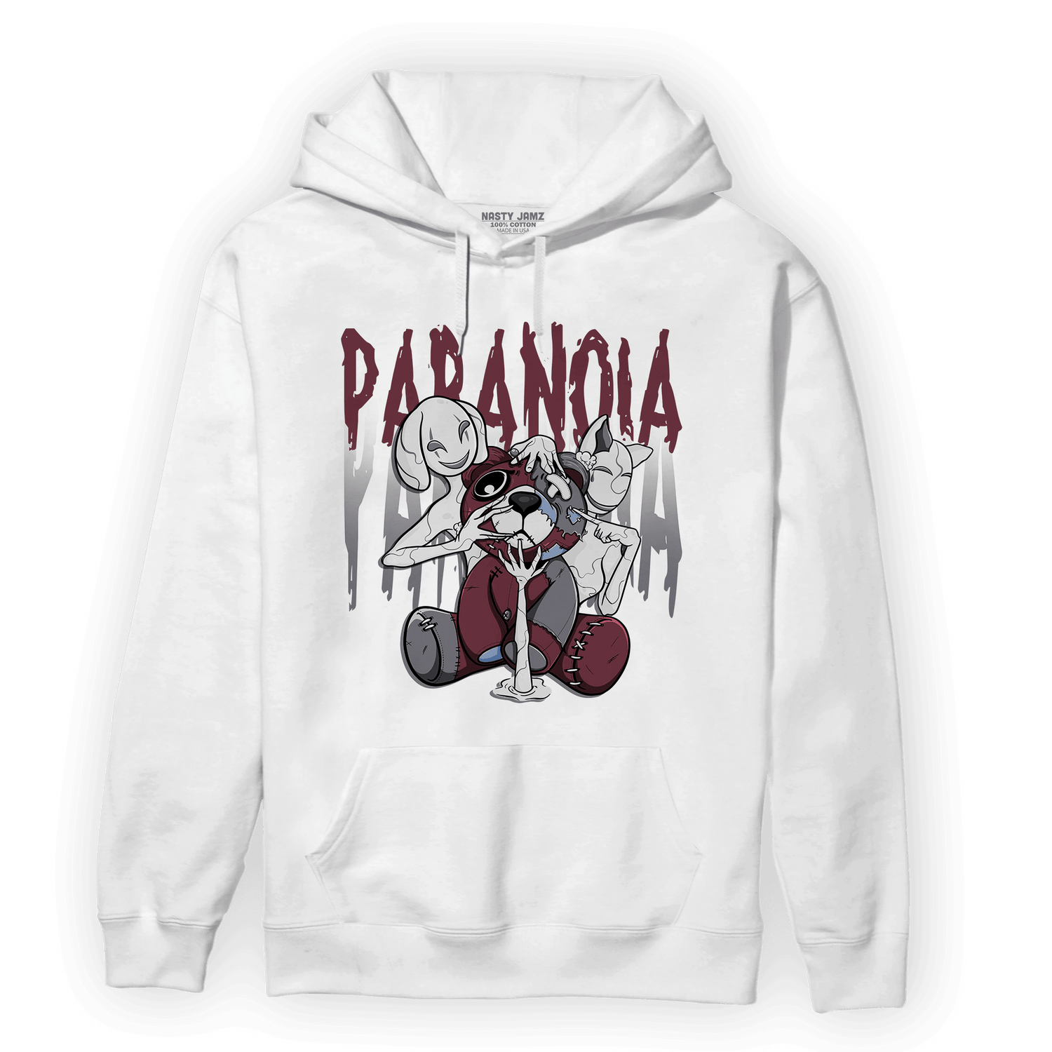 Burgundy 5s Hoodie Match Paranoia BER - NastyJamz