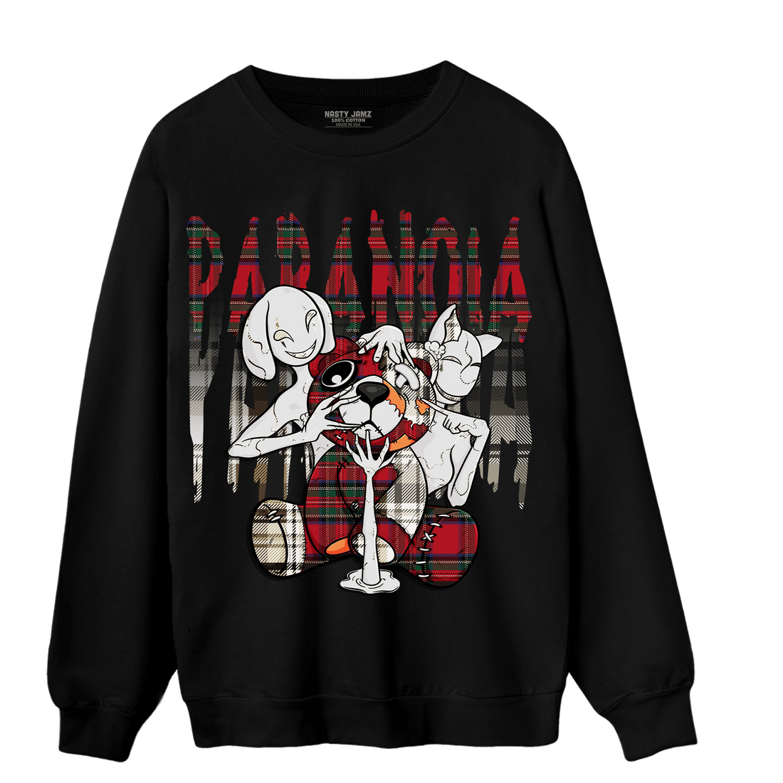 Plaid 5s Sweatshirt Match Paranoia BER - NastyJamz