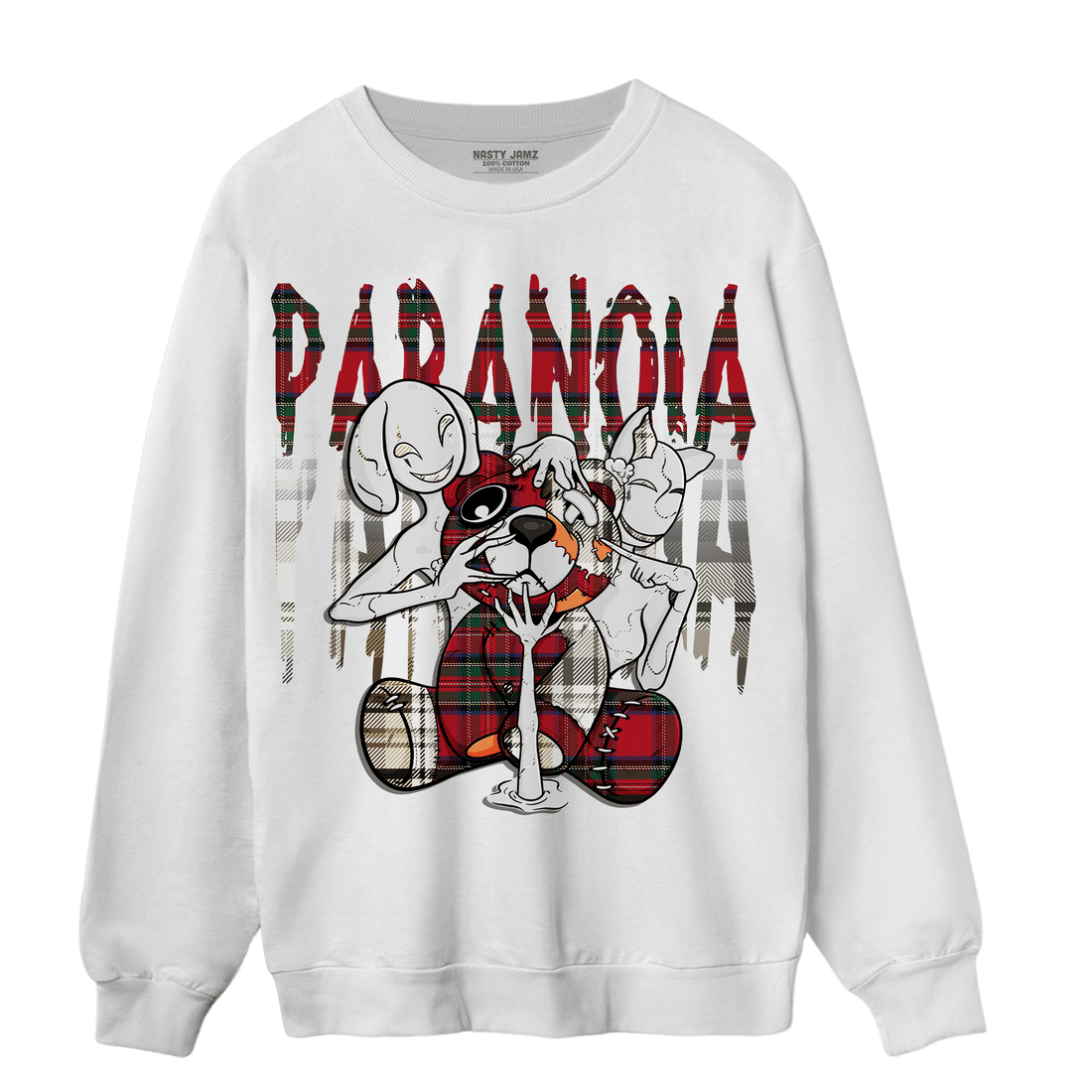 Plaid 5s Sweatshirt Match Paranoia BER - NastyJamz