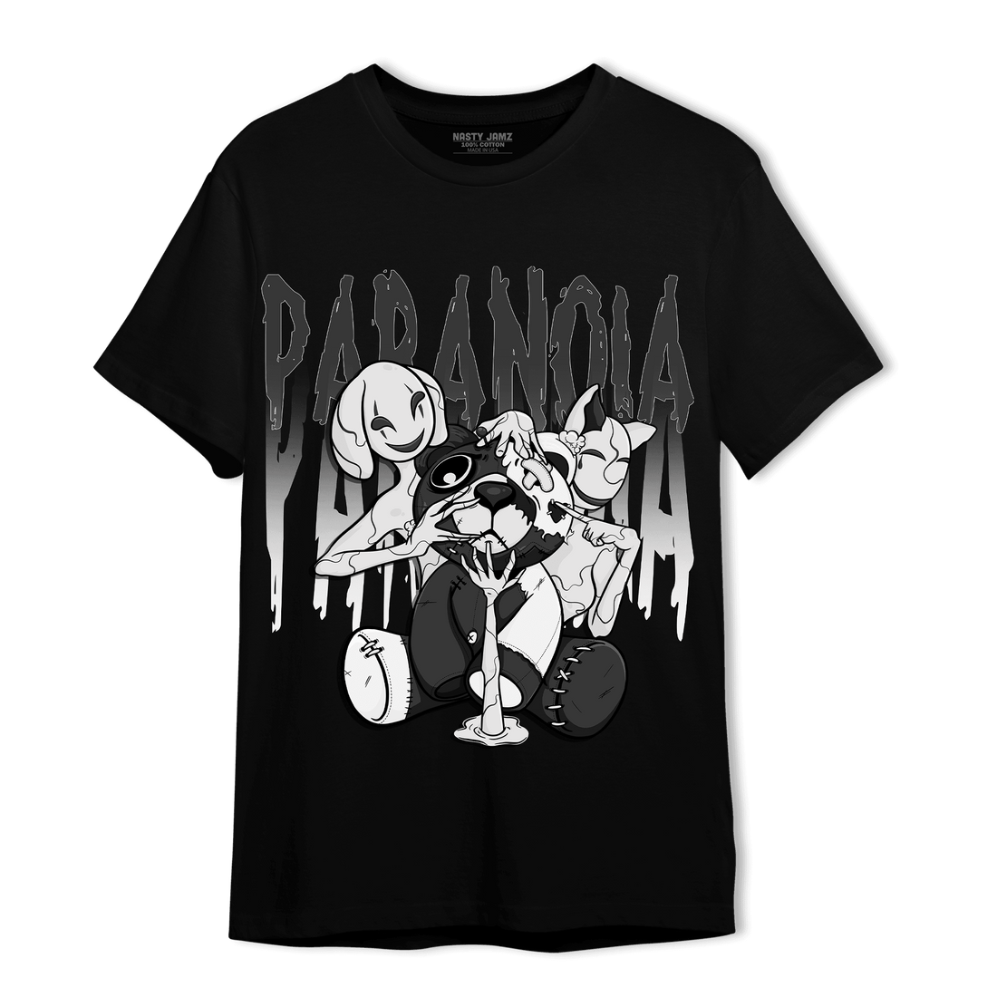 Black White 14s T Shirt Match Paranoia BER - NastyJamz
