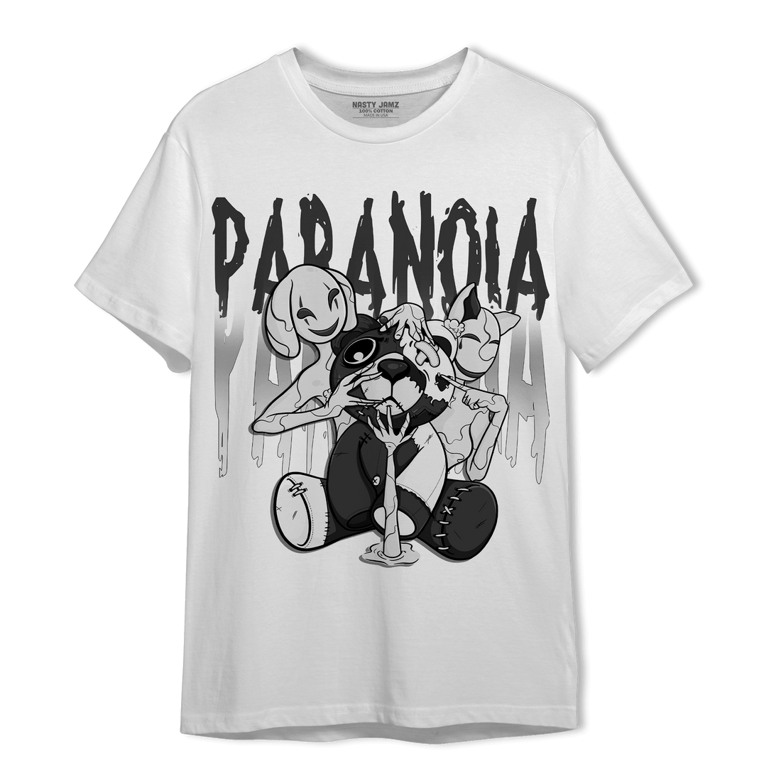 Black White 14s T Shirt Match Paranoia BER - NastyJamz