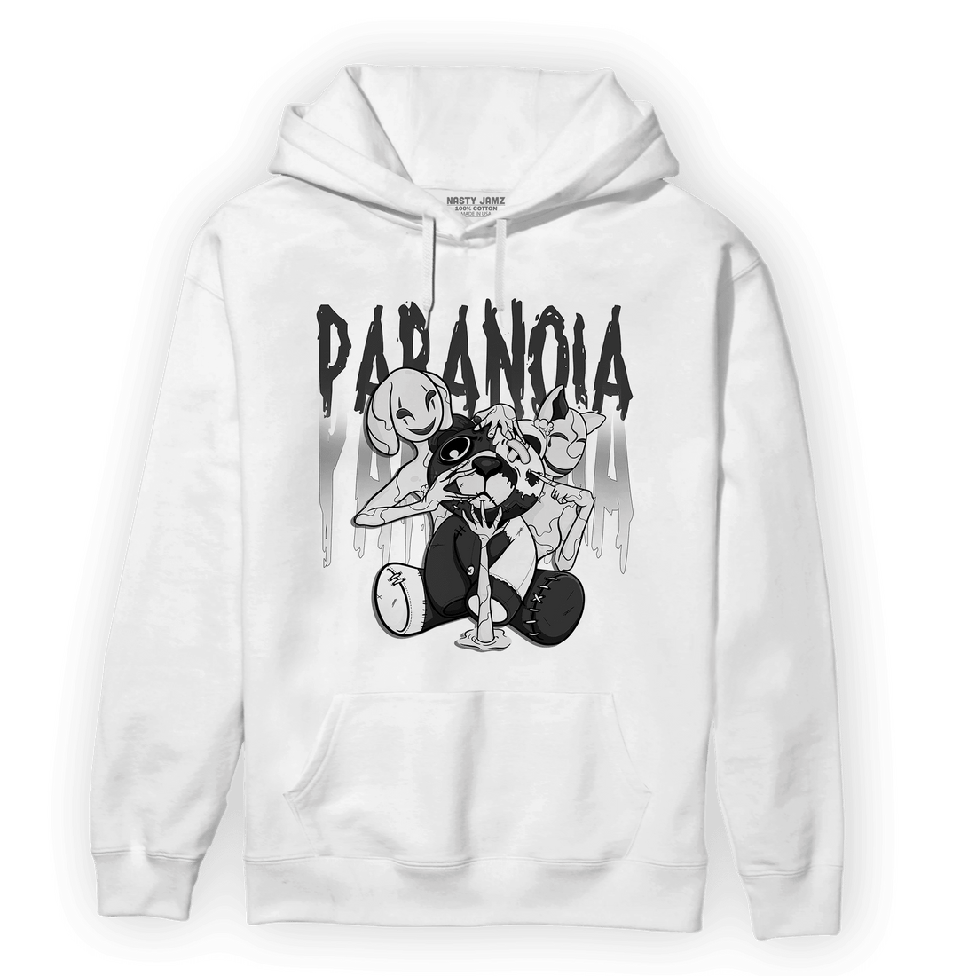 Black White 14s Hoodie Match Paranoia BER - NastyJamz