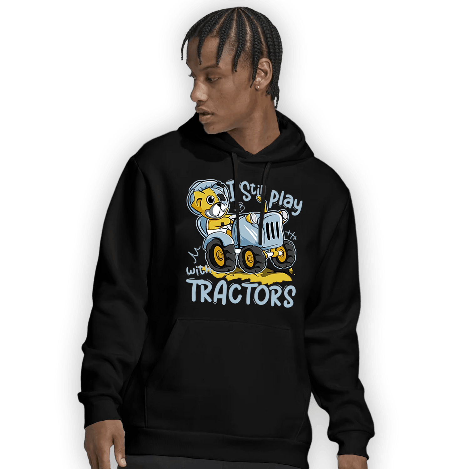 Blue Grey 13s Hoodie Match Play With Tractors BER - NastyJamz