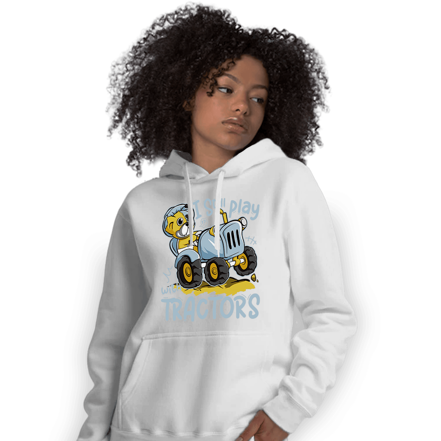 Blue Grey 13s Hoodie Match Play With Tractors BER - NastyJamz