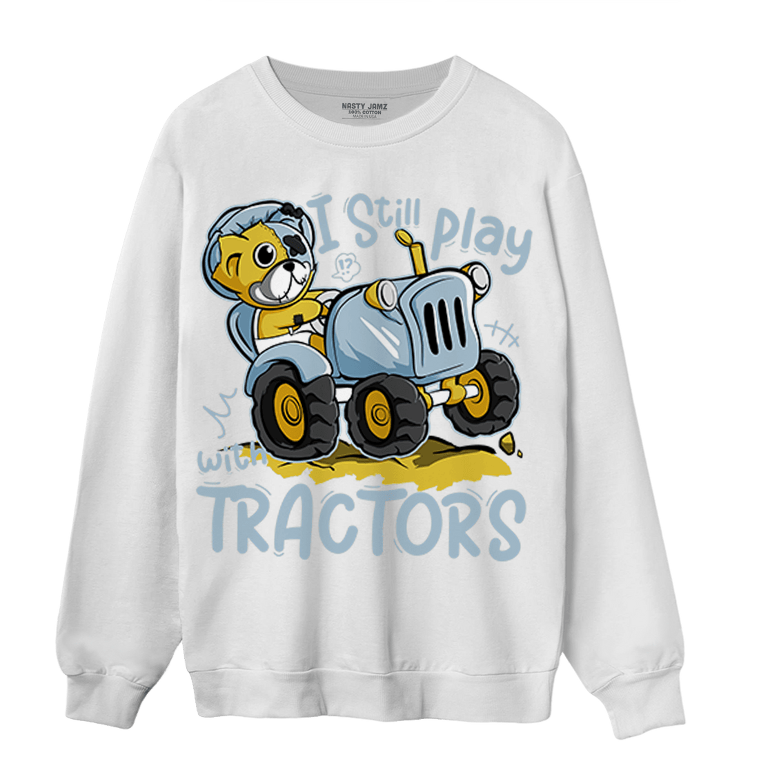 Blue Grey 13s Sweatshirt Match Play With Tractors BER - NastyJamz