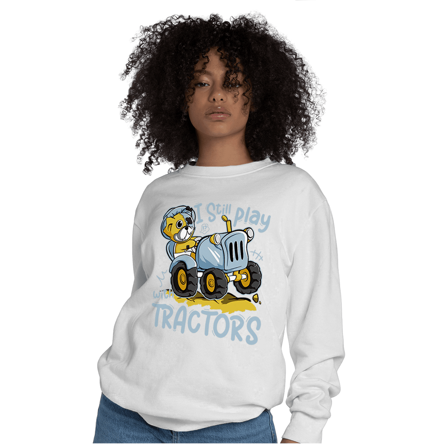 Blue Grey 13s Sweatshirt Match Play With Tractors BER - NastyJamz