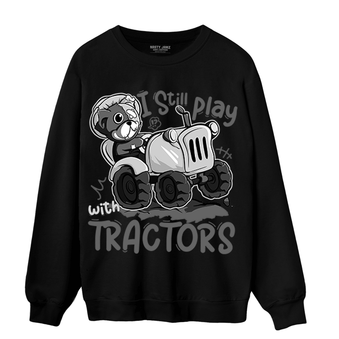 Retro High OG Black White 1s Sweatshirt Match Play With Tractors BER - NastyJamz