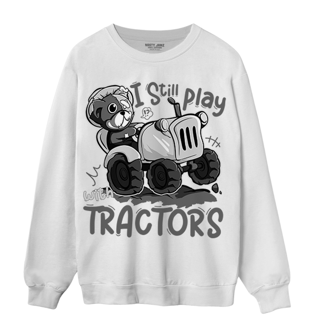 Retro High OG Black White 1s Sweatshirt Match Play With Tractors BER - NastyJamz
