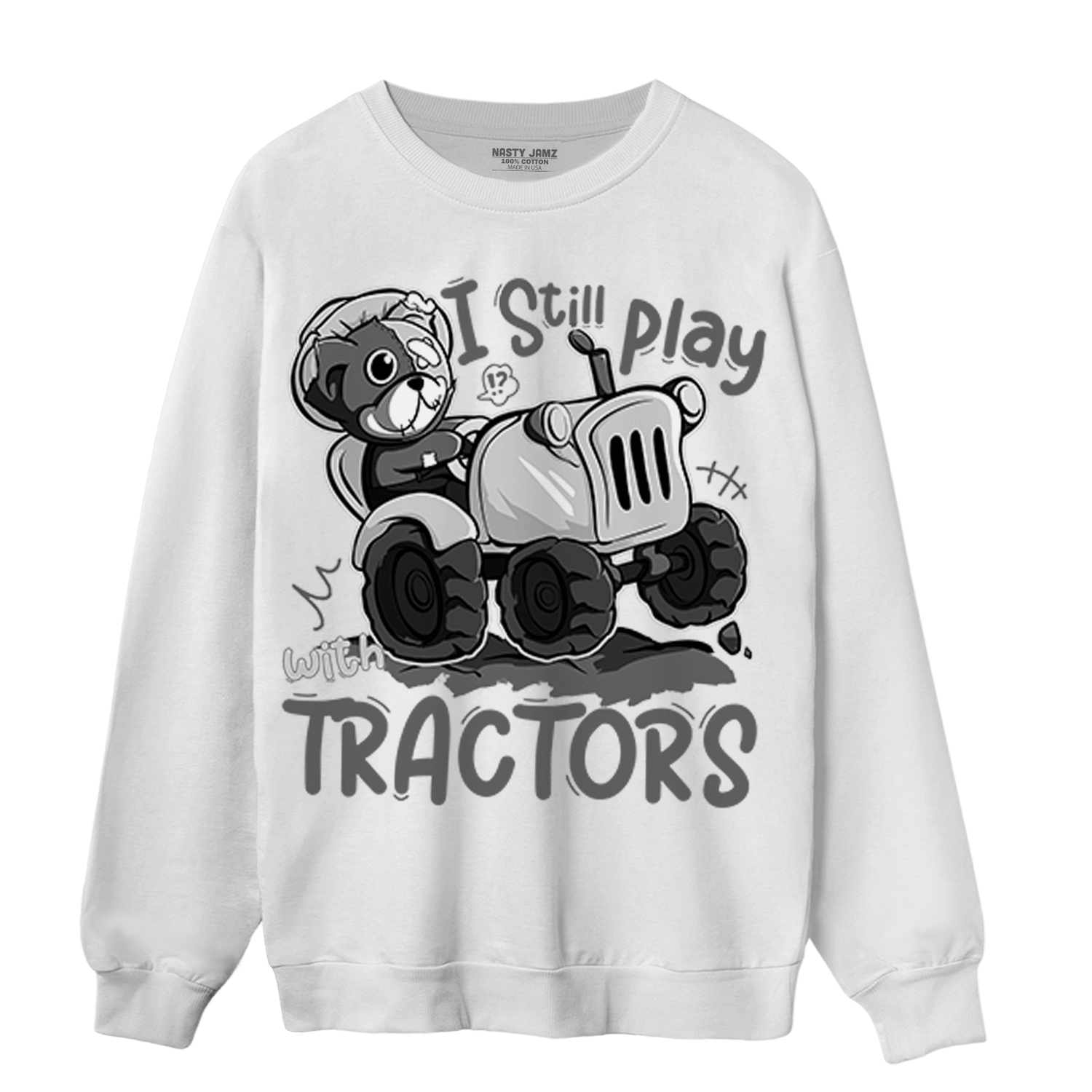 Retro High OG Black White 1s Sweatshirt Match Play With Tractors BER - NastyJamz
