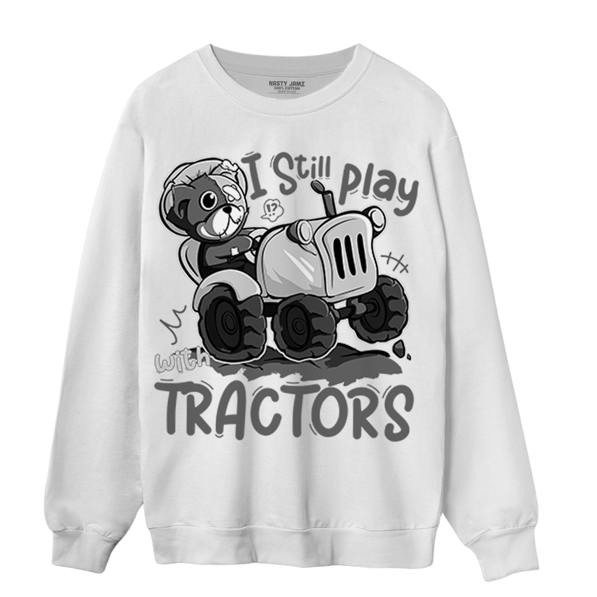 Retro High OG Black White 1s Sweatshirt Match Play With Tractors BER - NastyJamz