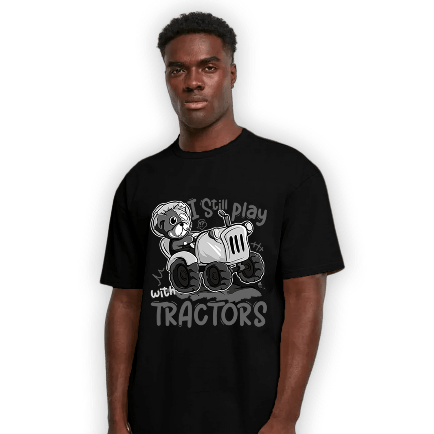 Retro High OG Black White 1s T Shirt Match Play With Tractors BER - NastyJamz