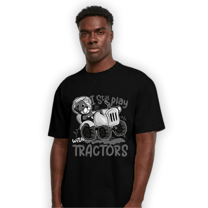 Retro High OG Black White 1s T Shirt Match Play With Tractors BER - NastyJamz