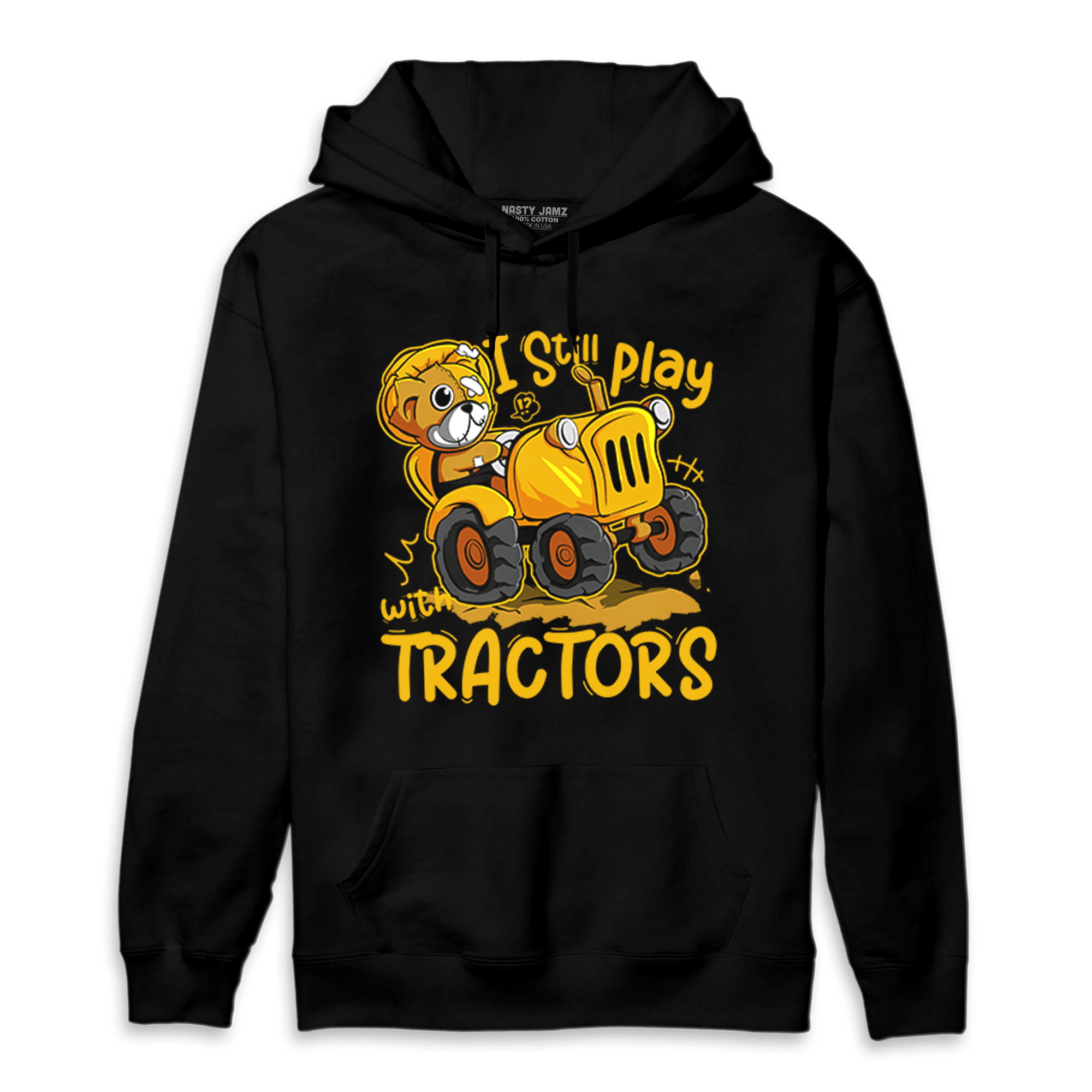 Yellow Ochre 1s Hoodie Match Play With Tractors BER - NastyJamz