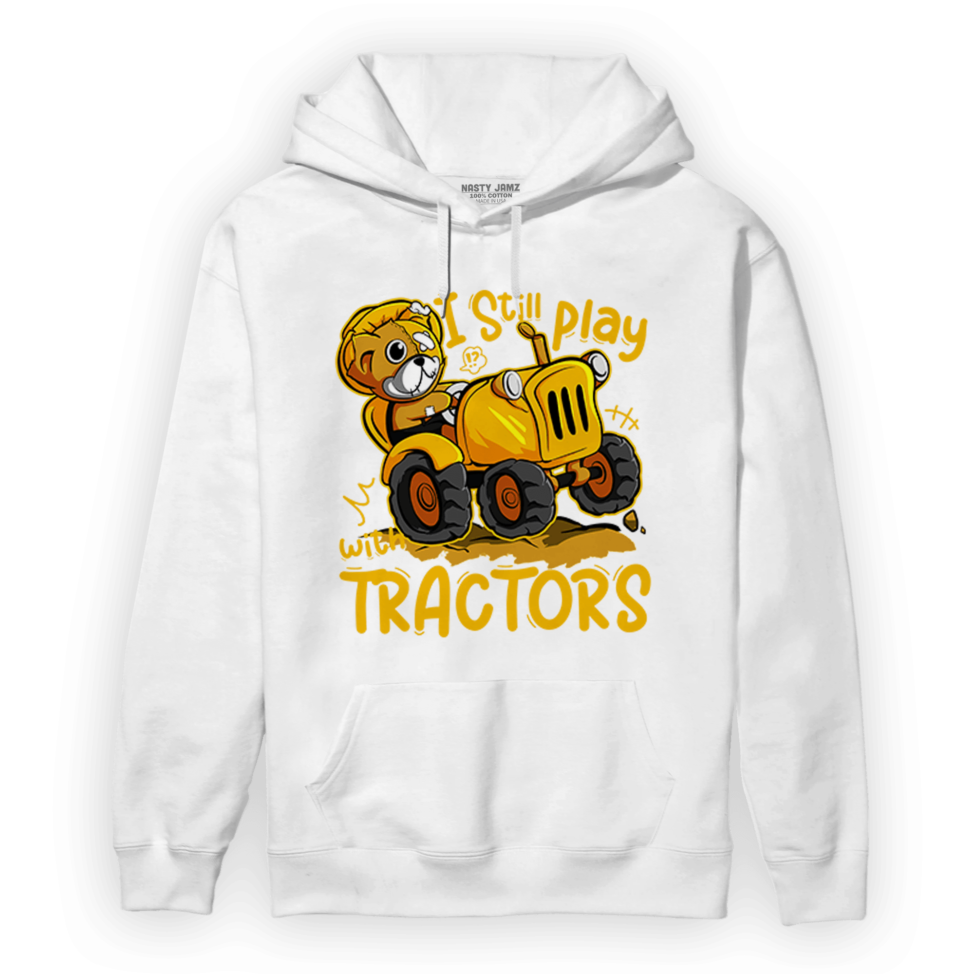 Yellow Ochre 1s Hoodie Match Play With Tractors BER - NastyJamz