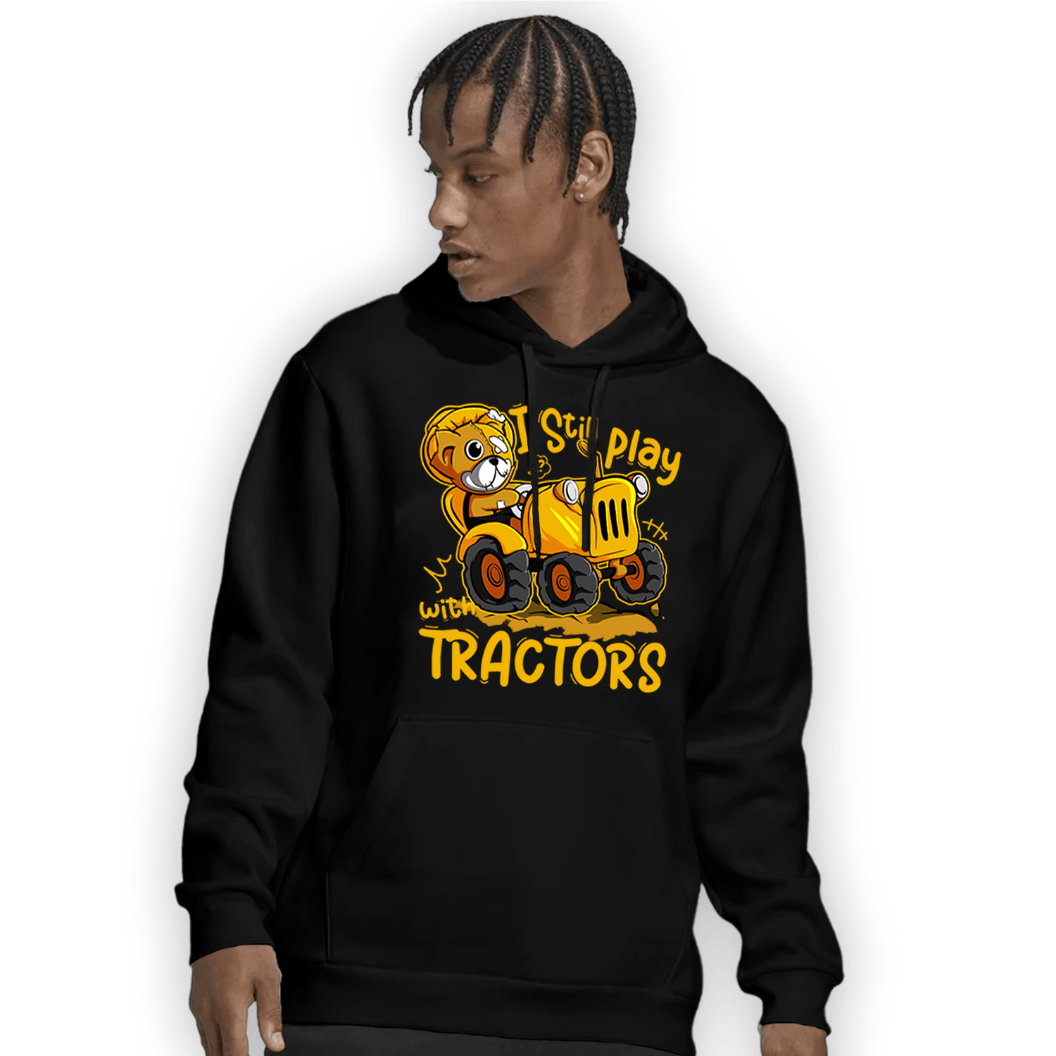 Yellow Ochre 1s Hoodie Match Play With Tractors BER - NastyJamz