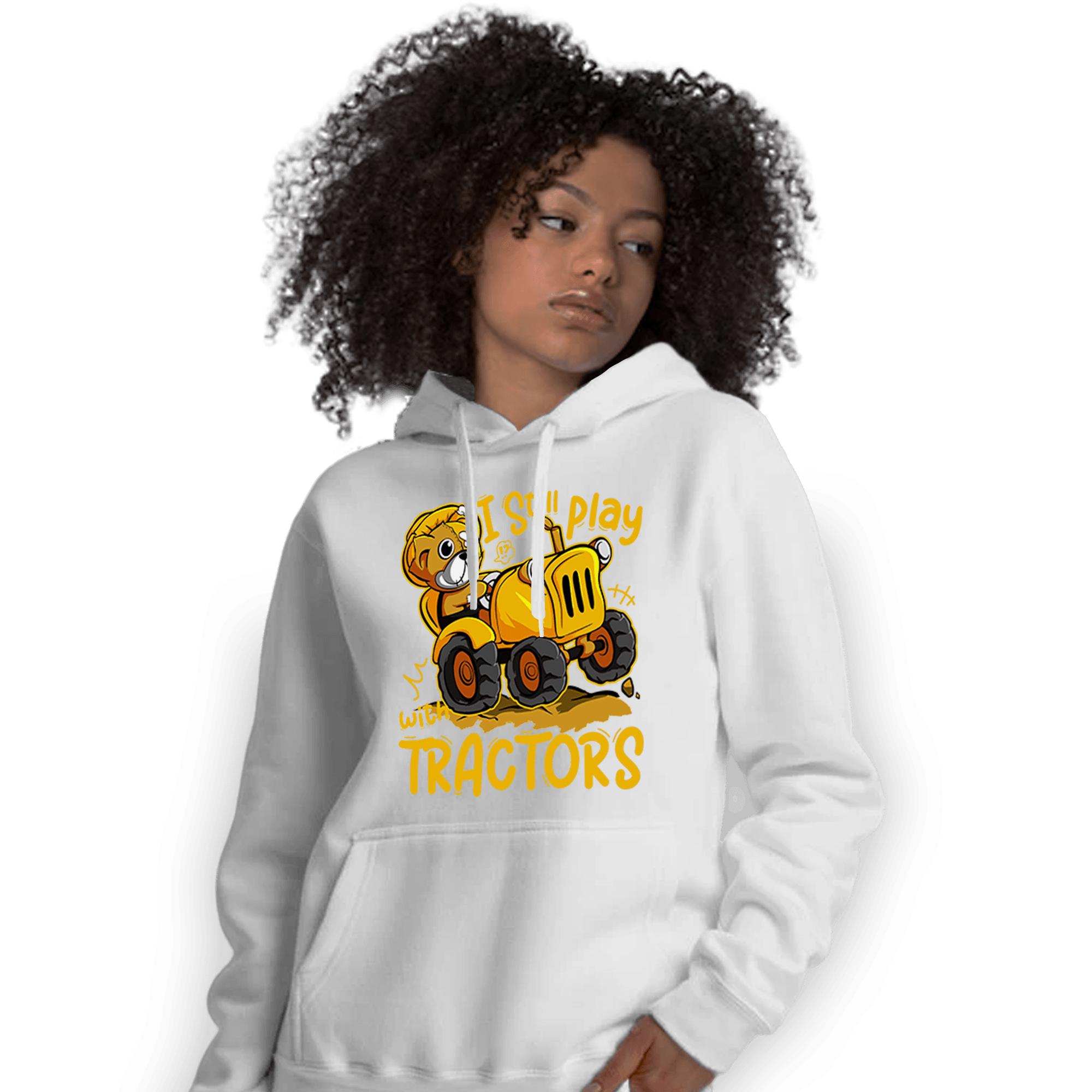 Yellow Ochre 1s Hoodie Match Play With Tractors BER - NastyJamz