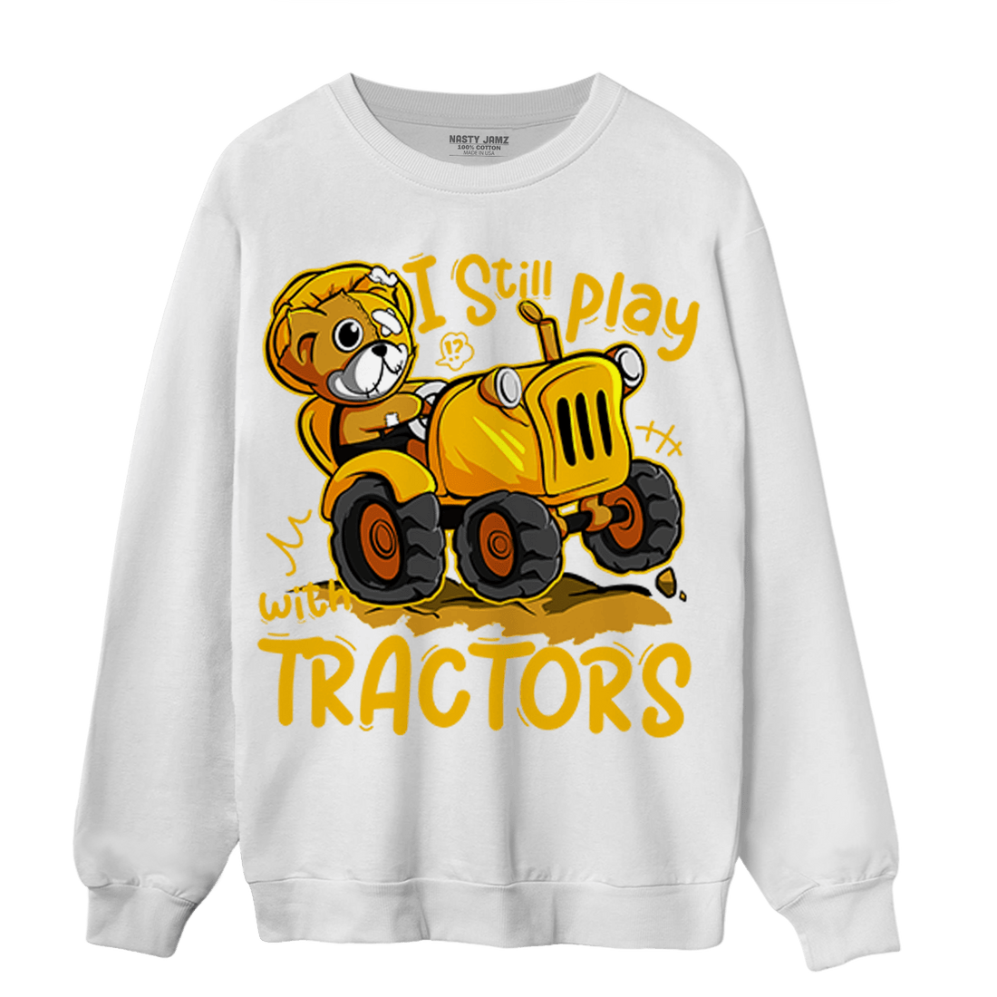 Yellow Ochre 1s Sweatshirt Match Play With Tractors BER - NastyJamz