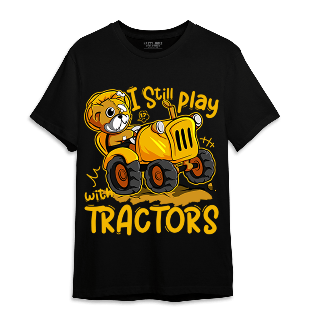 Yellow Ochre 1s T Shirt Match Play With Tractors BER - NastyJamz