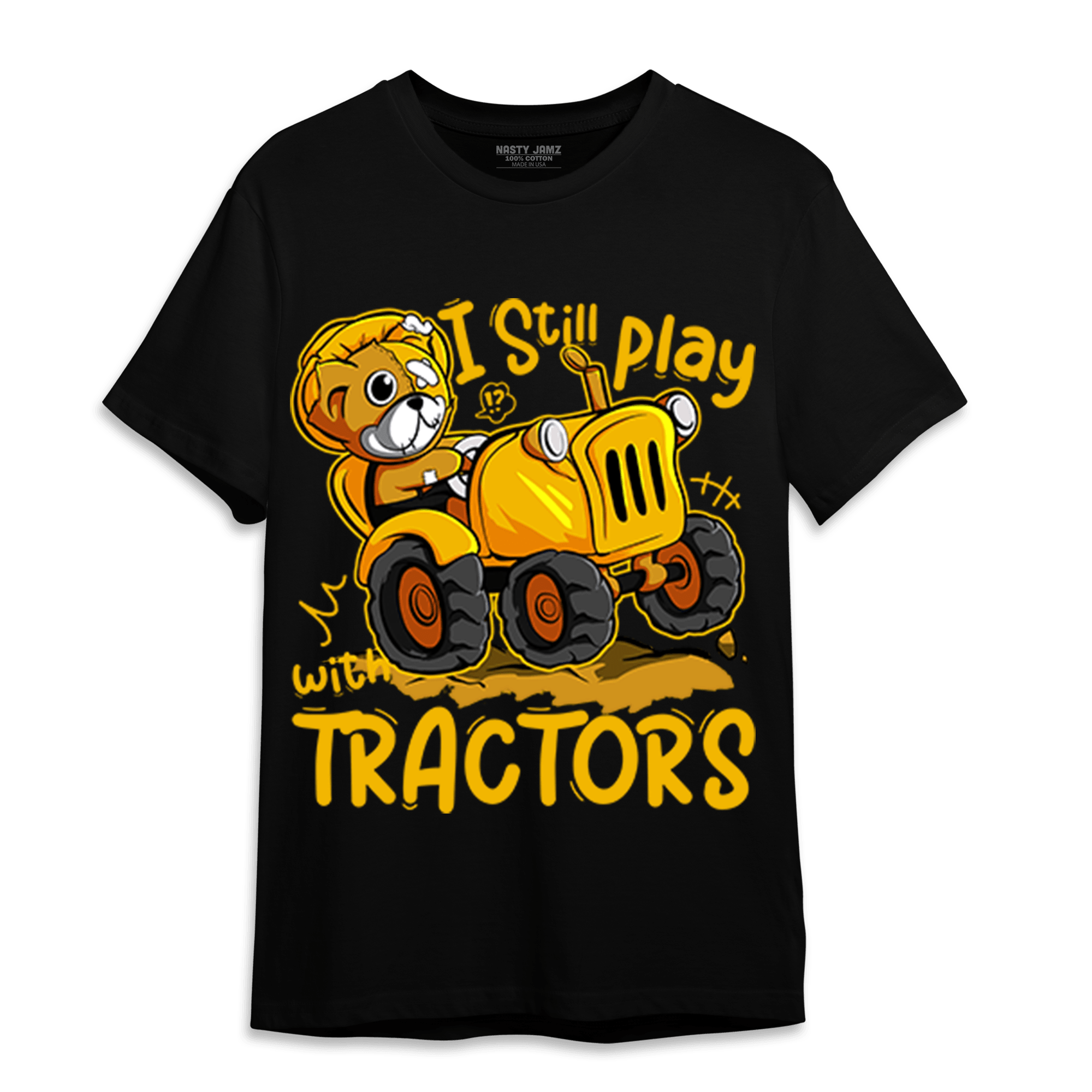 Yellow Ochre 1s T Shirt Match Play With Tractors BER - NastyJamz