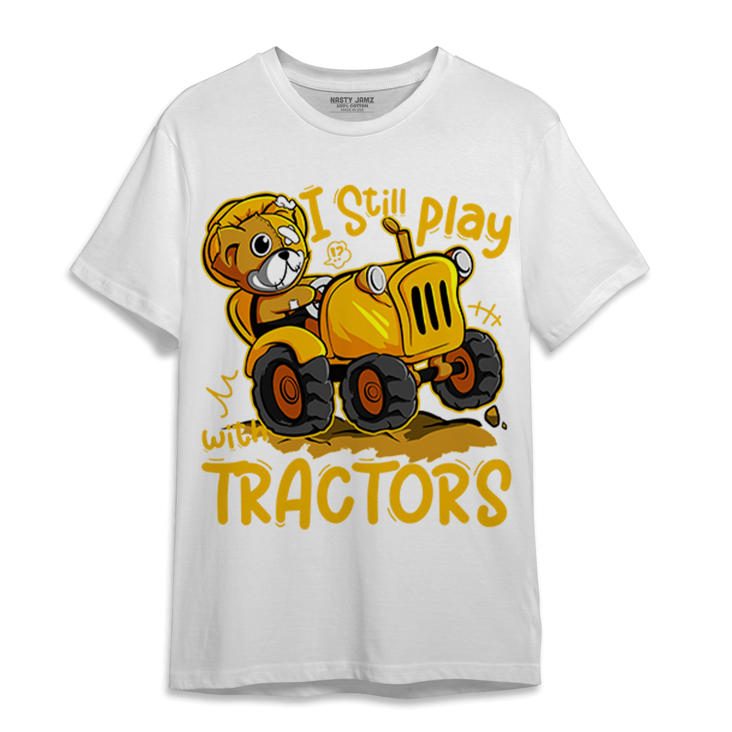 Yellow Ochre 1s T Shirt Match Play With Tractors BER - NastyJamz