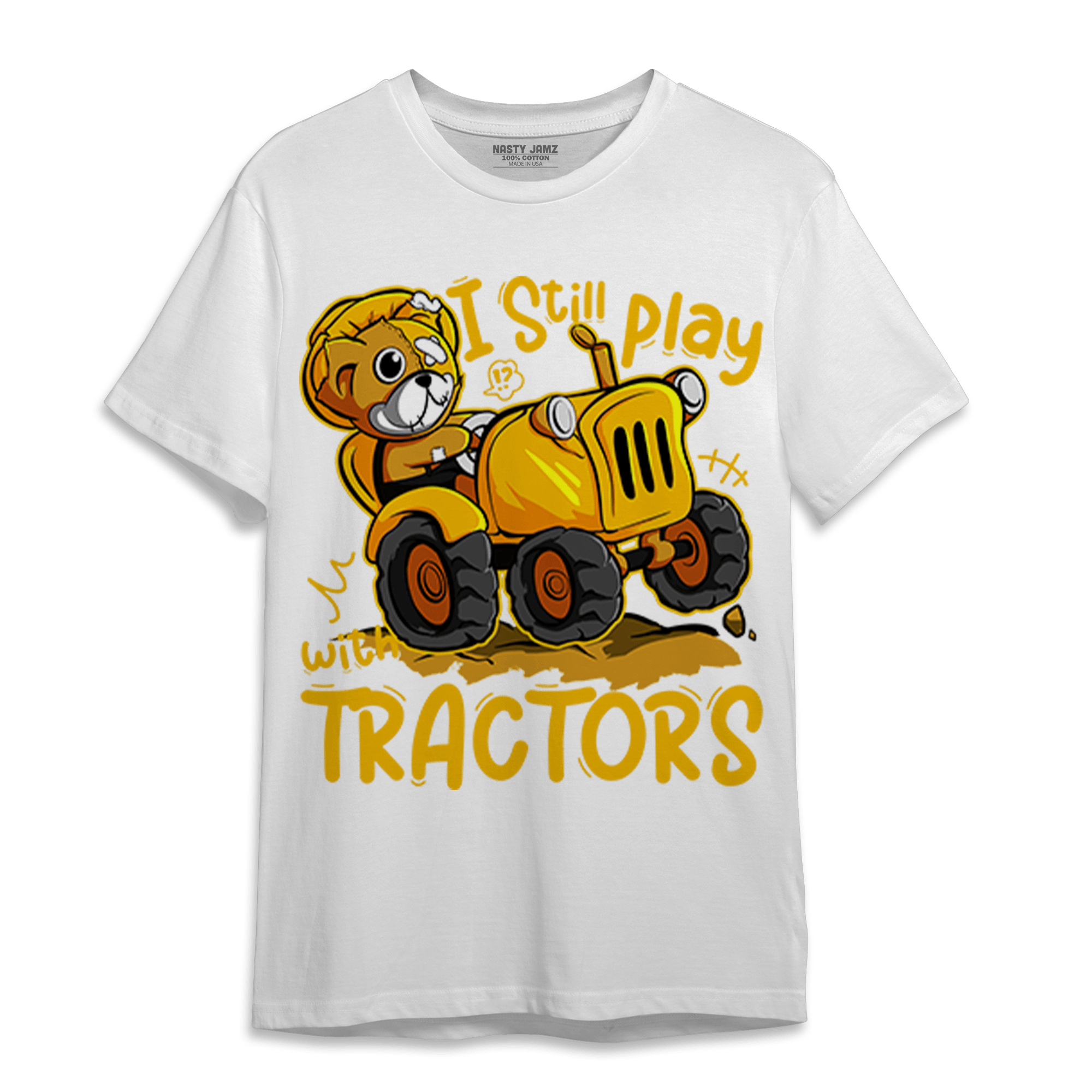 Yellow Ochre 1s T Shirt Match Play With Tractors BER - NastyJamz