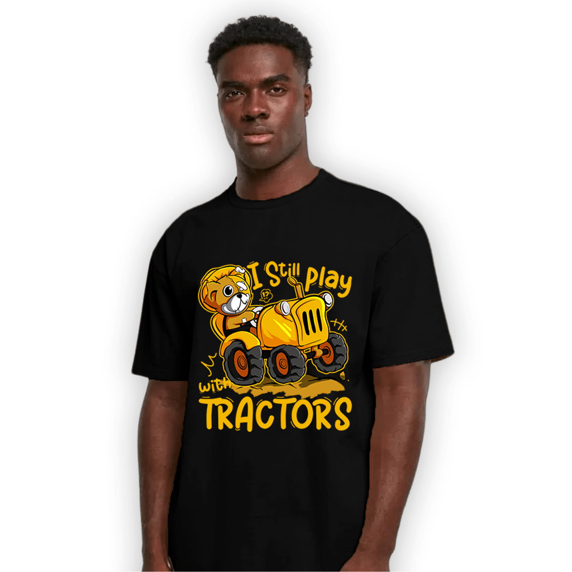 Yellow Ochre 1s T Shirt Match Play With Tractors BER - NastyJamz