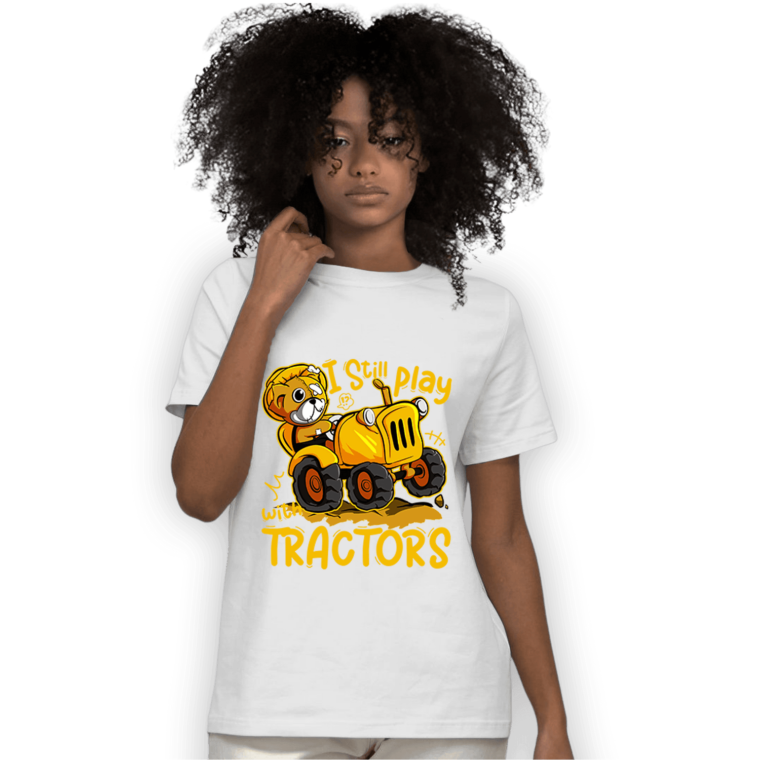 Yellow Ochre 1s T Shirt Match Play With Tractors BER - NastyJamz