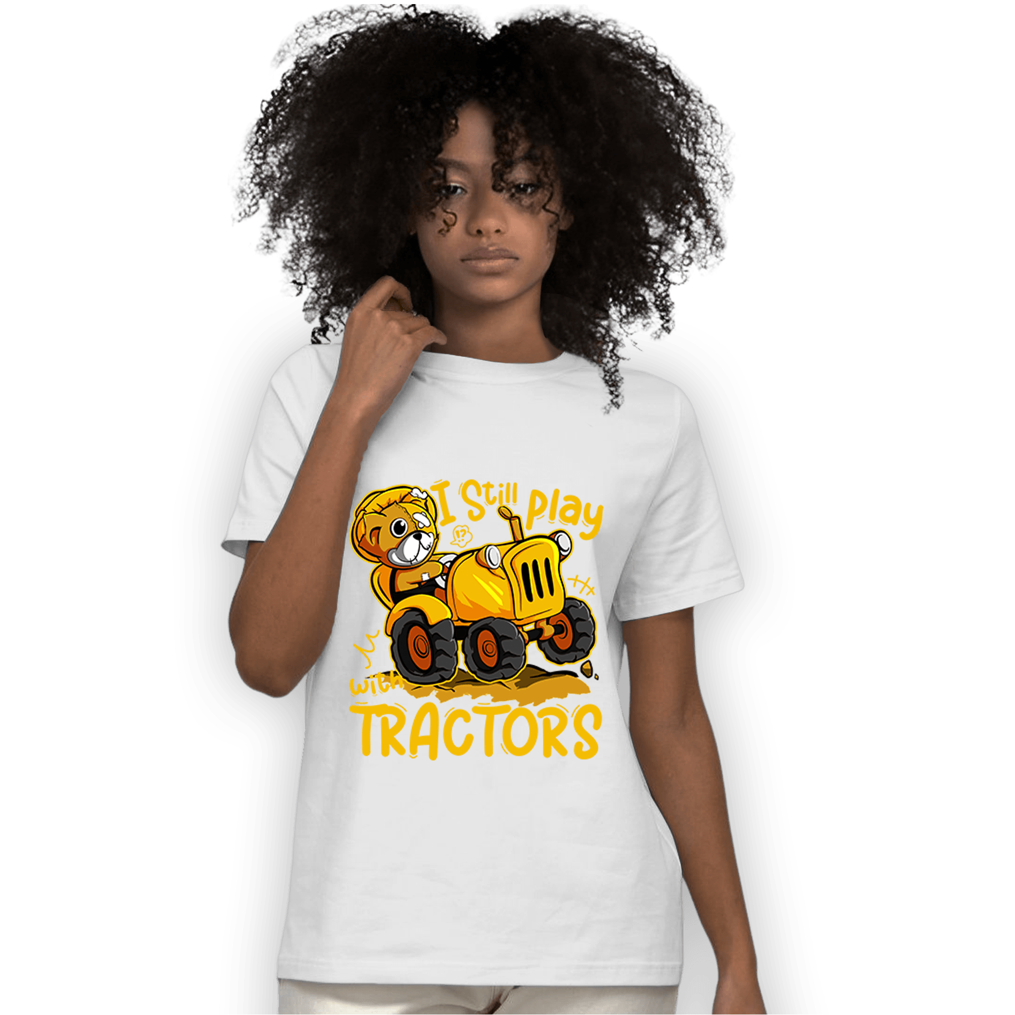 Yellow Ochre 1s T Shirt Match Play With Tractors BER - NastyJamz