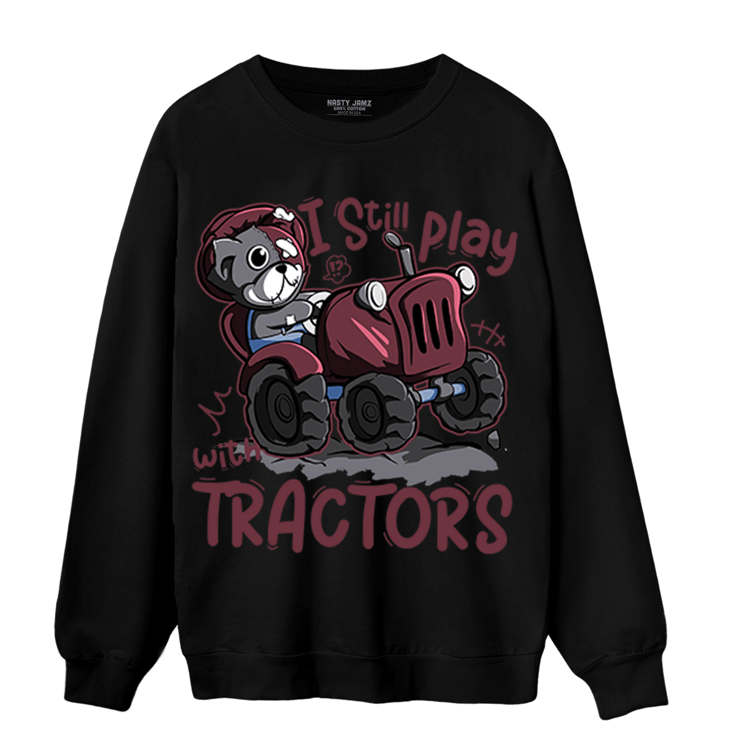 Burgundy 5s Sweatshirt Match Play With Tractors BER - NastyJamz