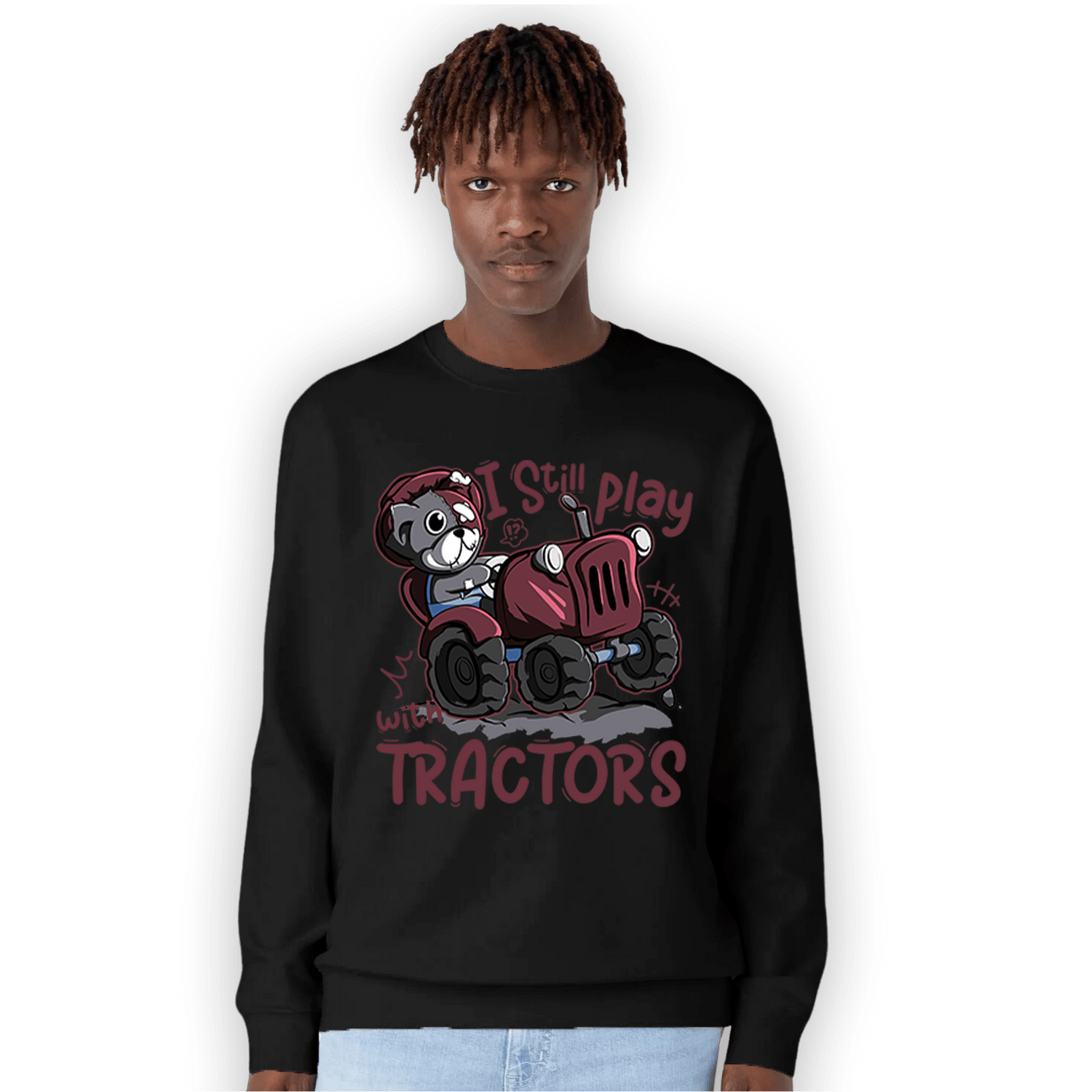 Burgundy 5s Sweatshirt Match Play With Tractors BER - NastyJamz