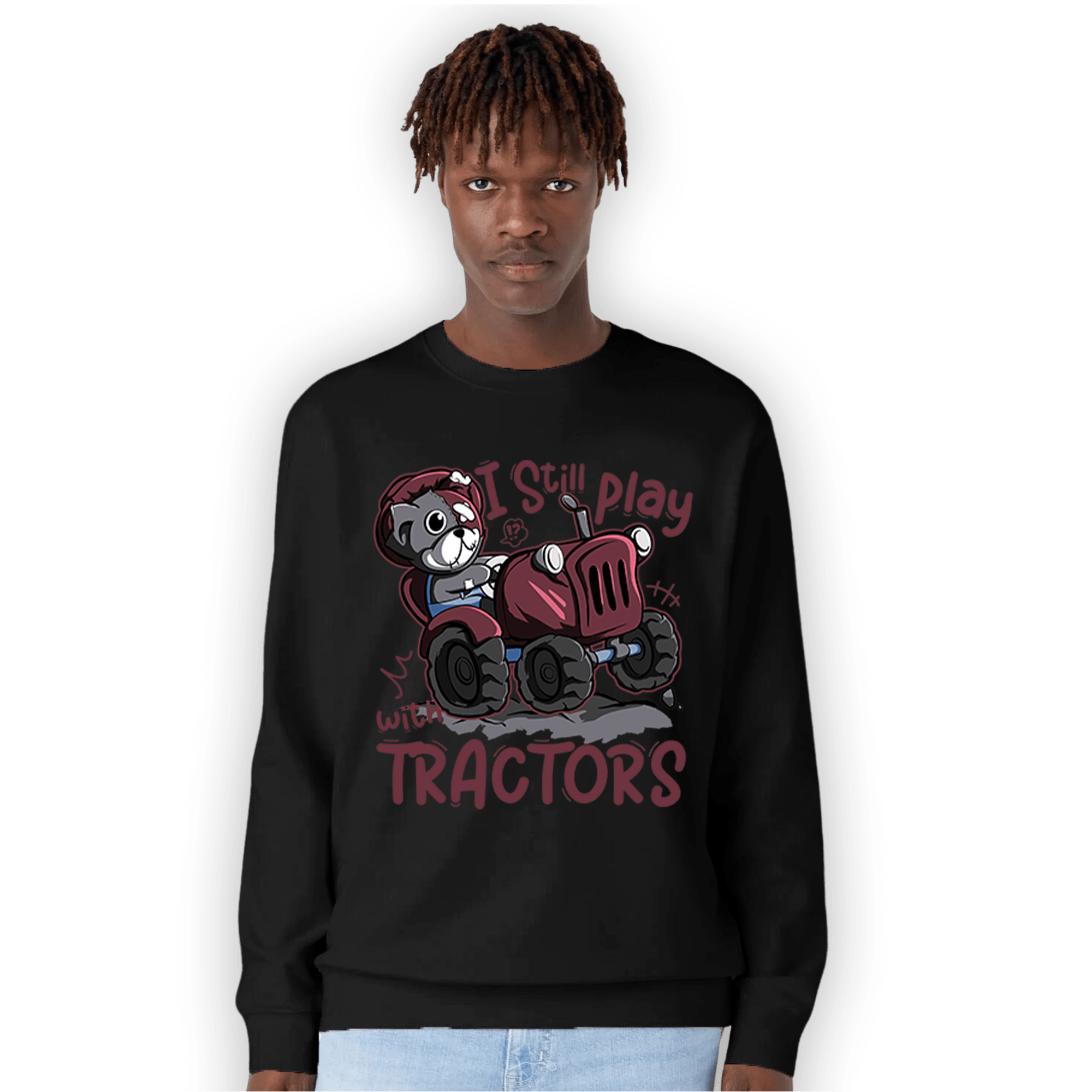 Burgundy 5s Sweatshirt Match Play With Tractors BER - NastyJamz