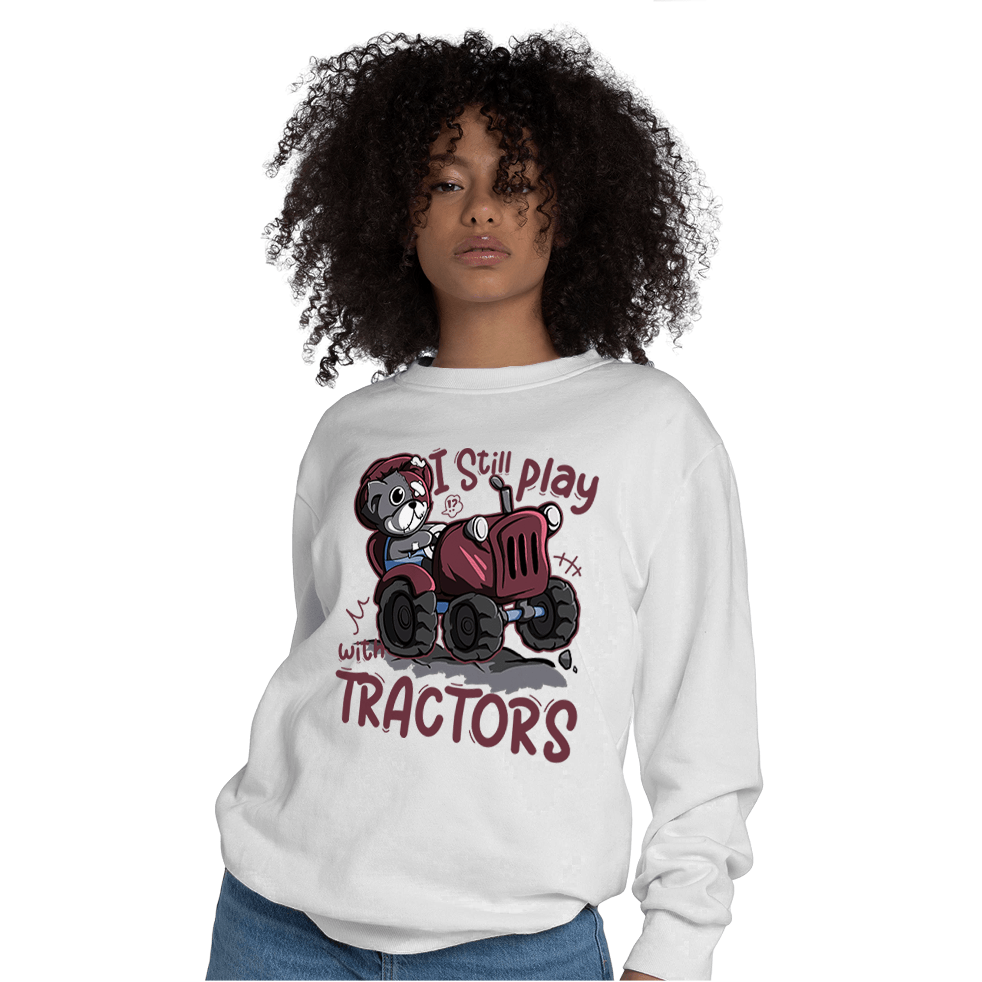 Burgundy 5s Sweatshirt Match Play With Tractors BER - NastyJamz