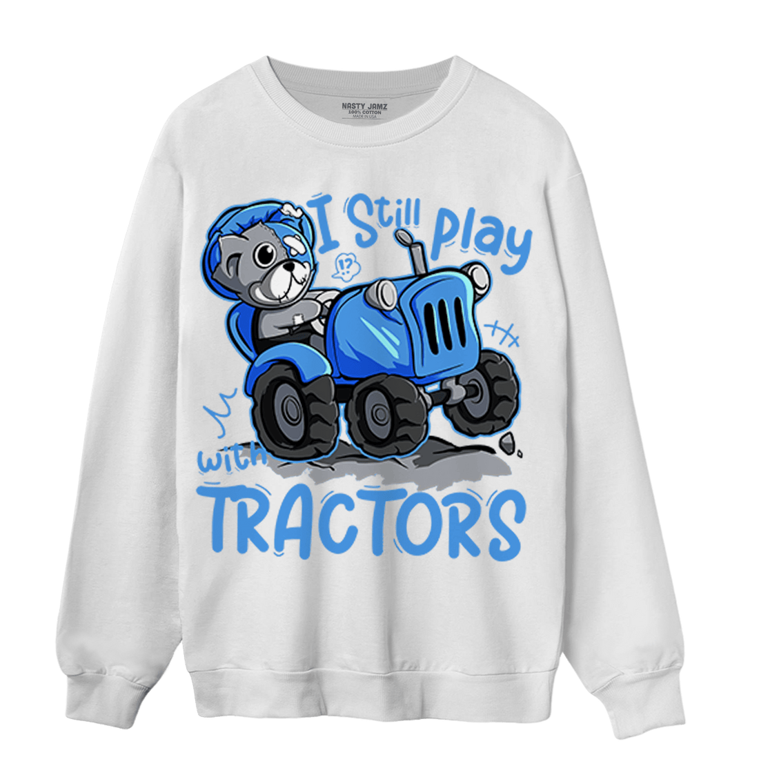 University Blue 5s Sweatshirt Match Play With Tractors BER - NastyJamz