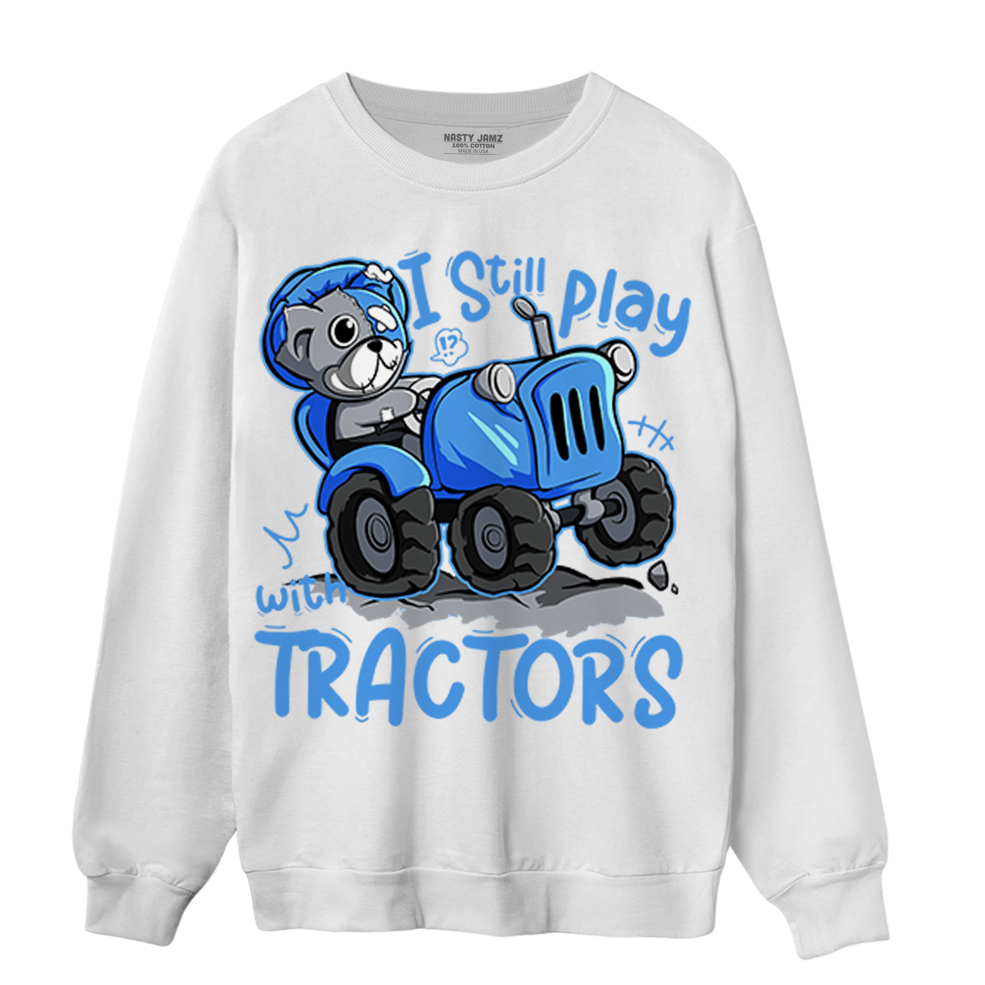 University Blue 5s Sweatshirt Match Play With Tractors BER - NastyJamz