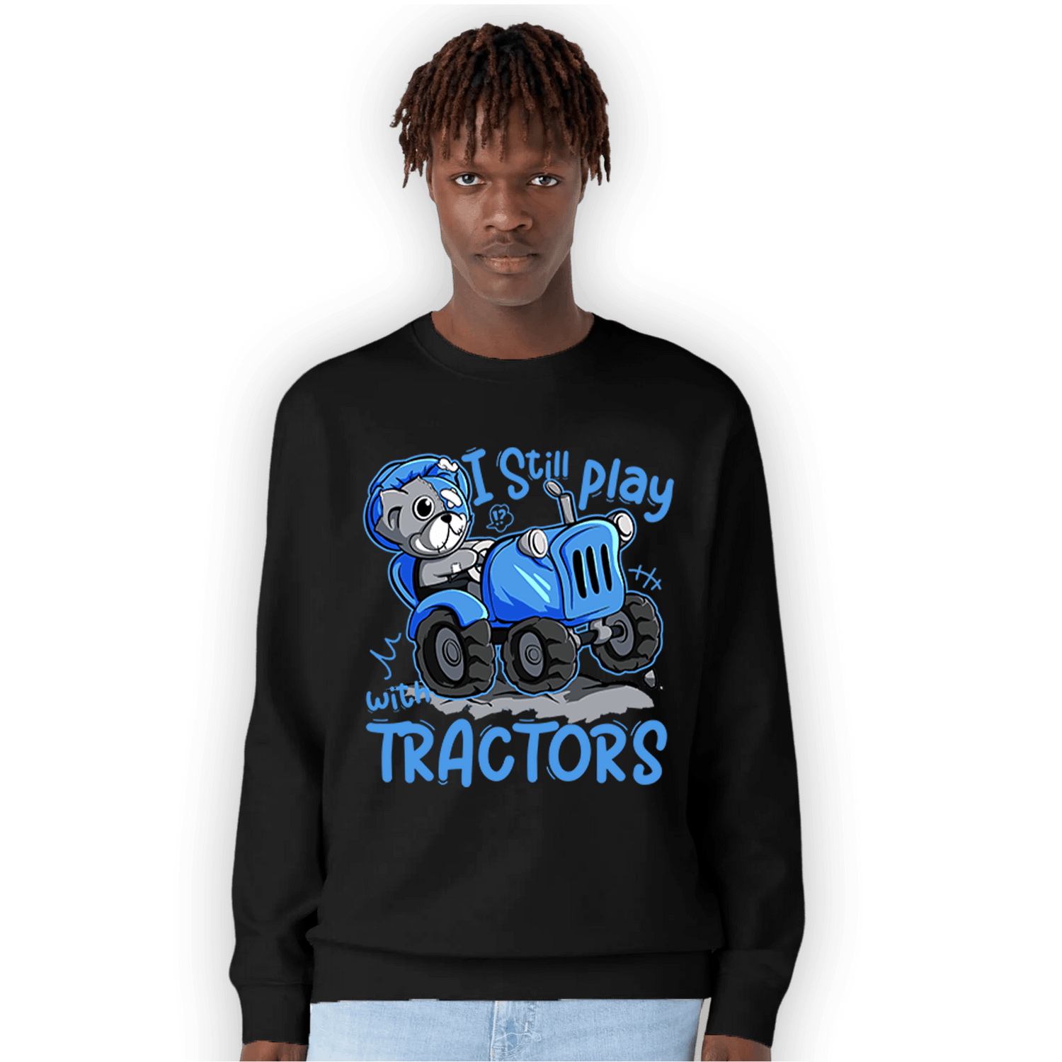 University Blue 5s Sweatshirt Match Play With Tractors BER - NastyJamz