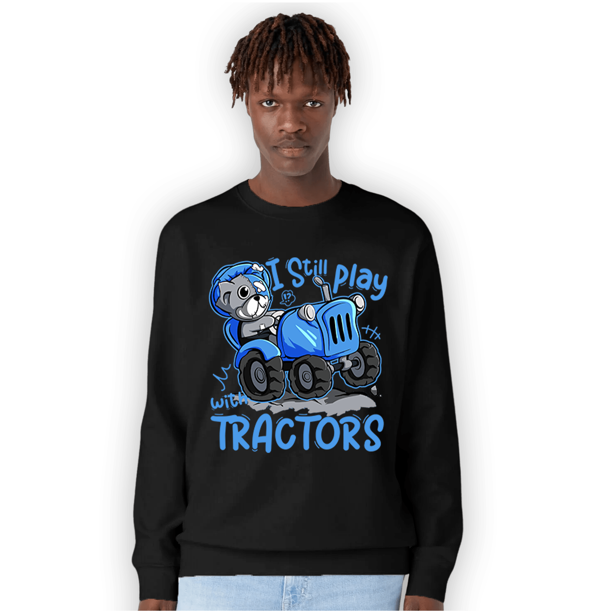 University Blue 5s Sweatshirt Match Play With Tractors BER - NastyJamz