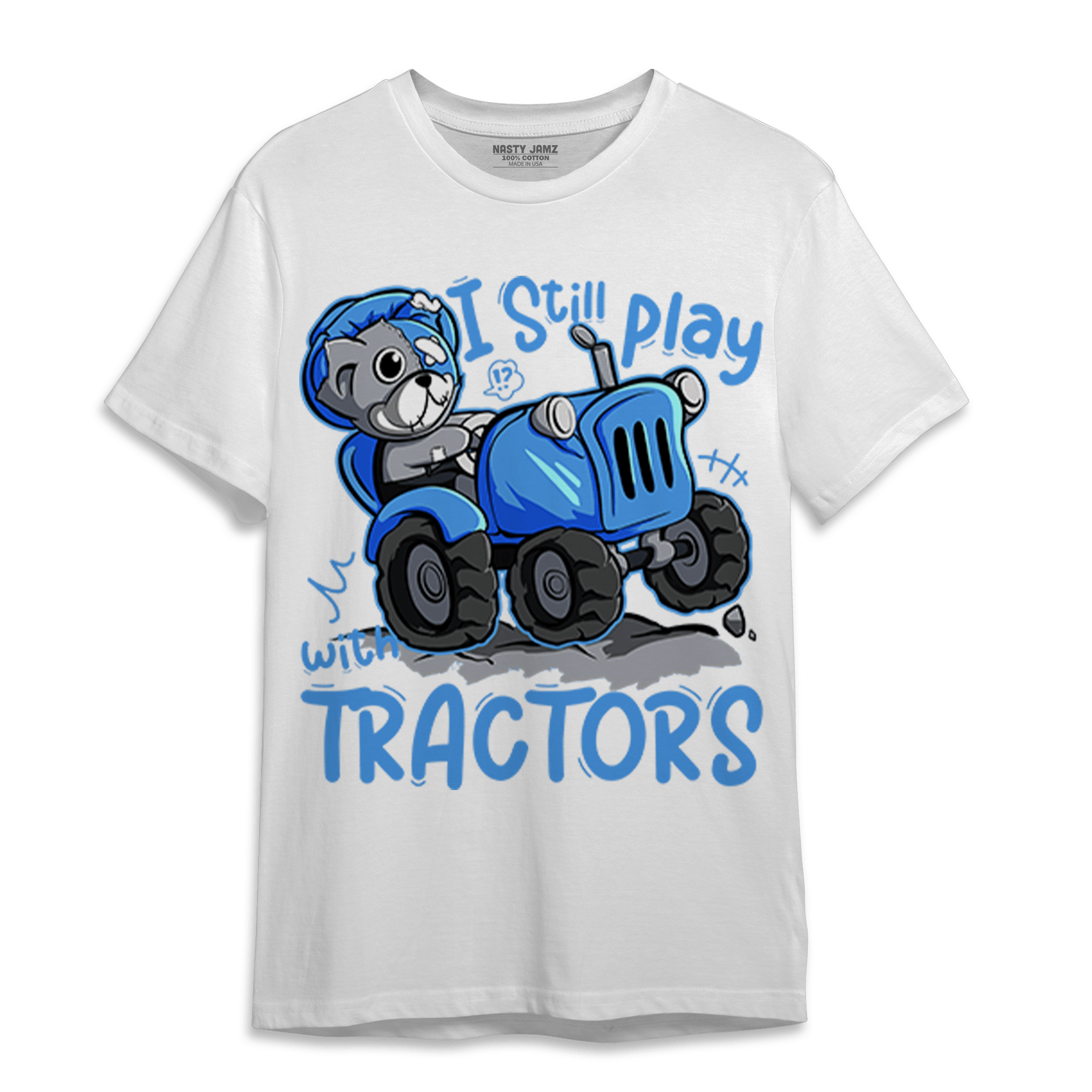 University Blue 5s T Shirt Match Play With Tractors BER - NastyJamz