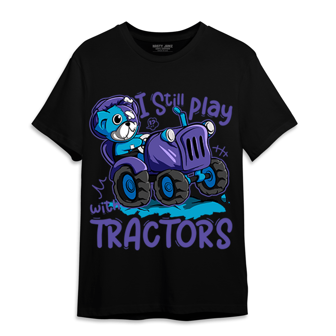 Aqua 6s T Shirt Match Play With Tractors BER - NastyJamz