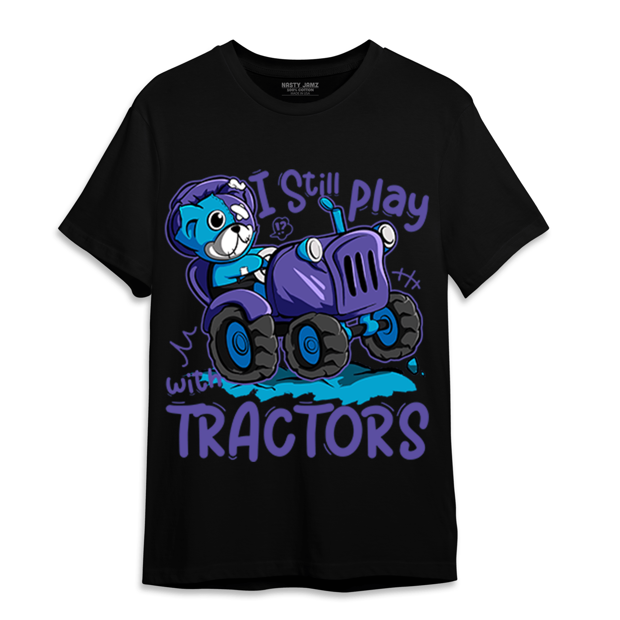 Aqua 6s T Shirt Match Play With Tractors BER - NastyJamz