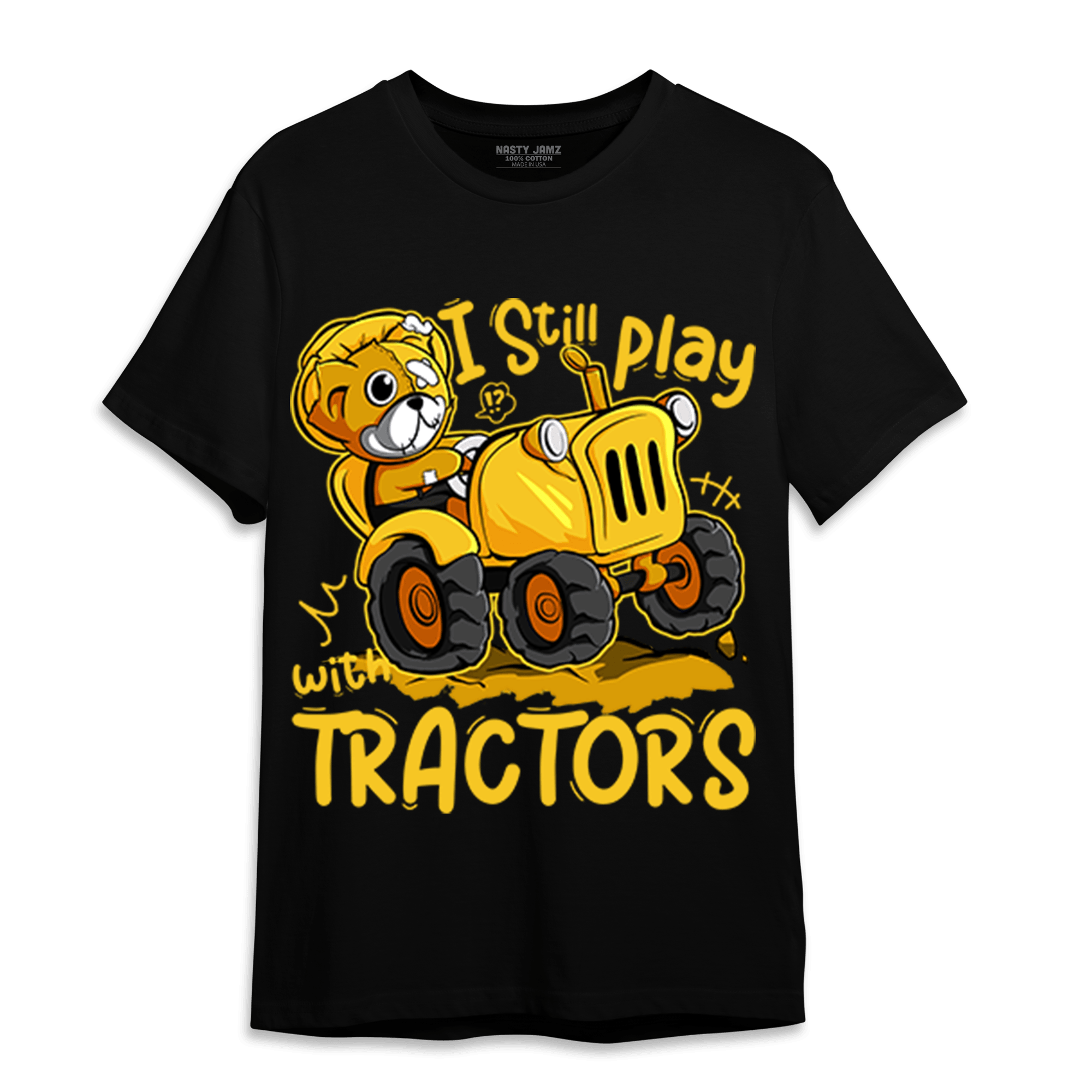 Yellow Ochre 6s T Shirt Match Play With Tractors BER - NastyJamz