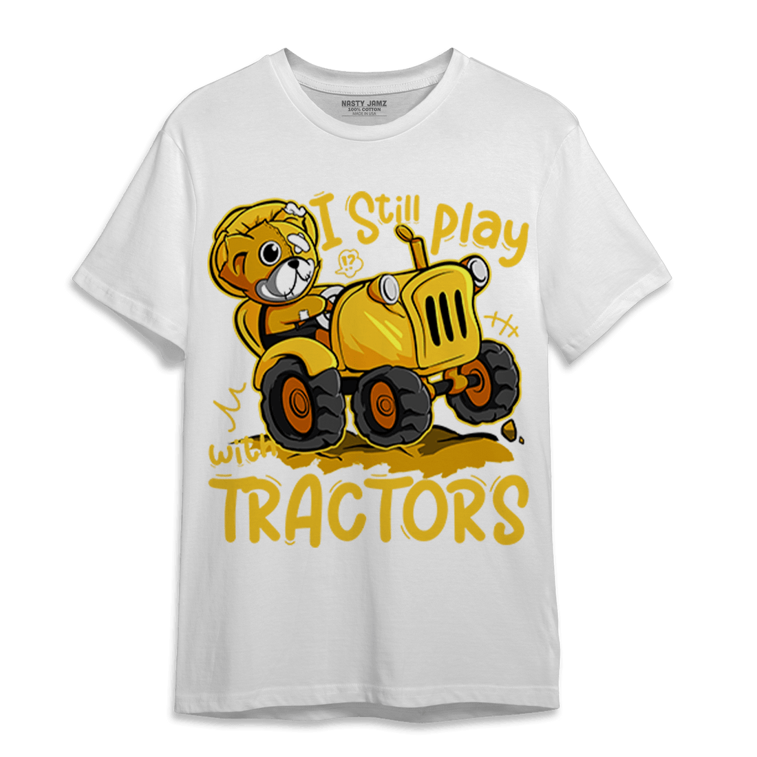 Yellow Ochre 6s T Shirt Match Play With Tractors BER - NastyJamz