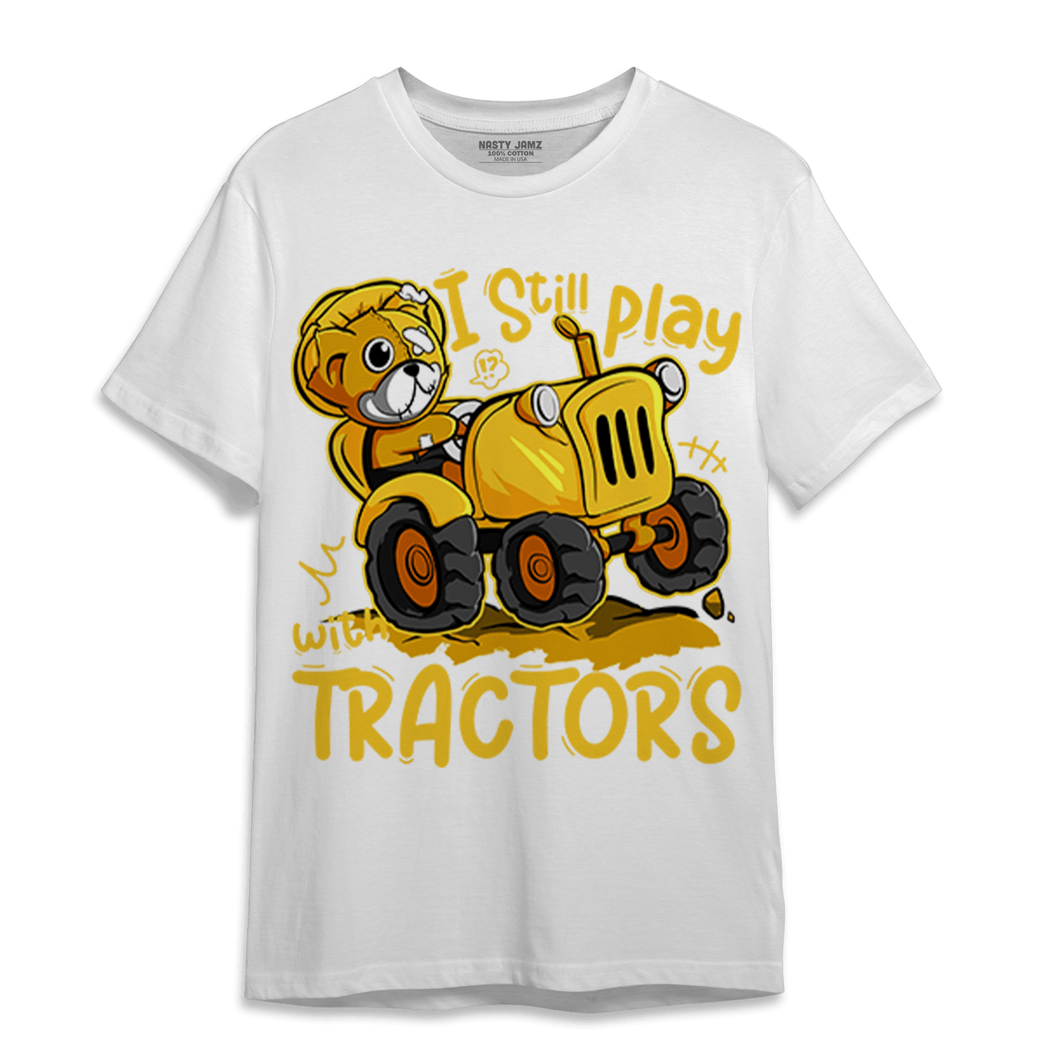 Yellow Ochre 6s T Shirt Match Play With Tractors BER - NastyJamz